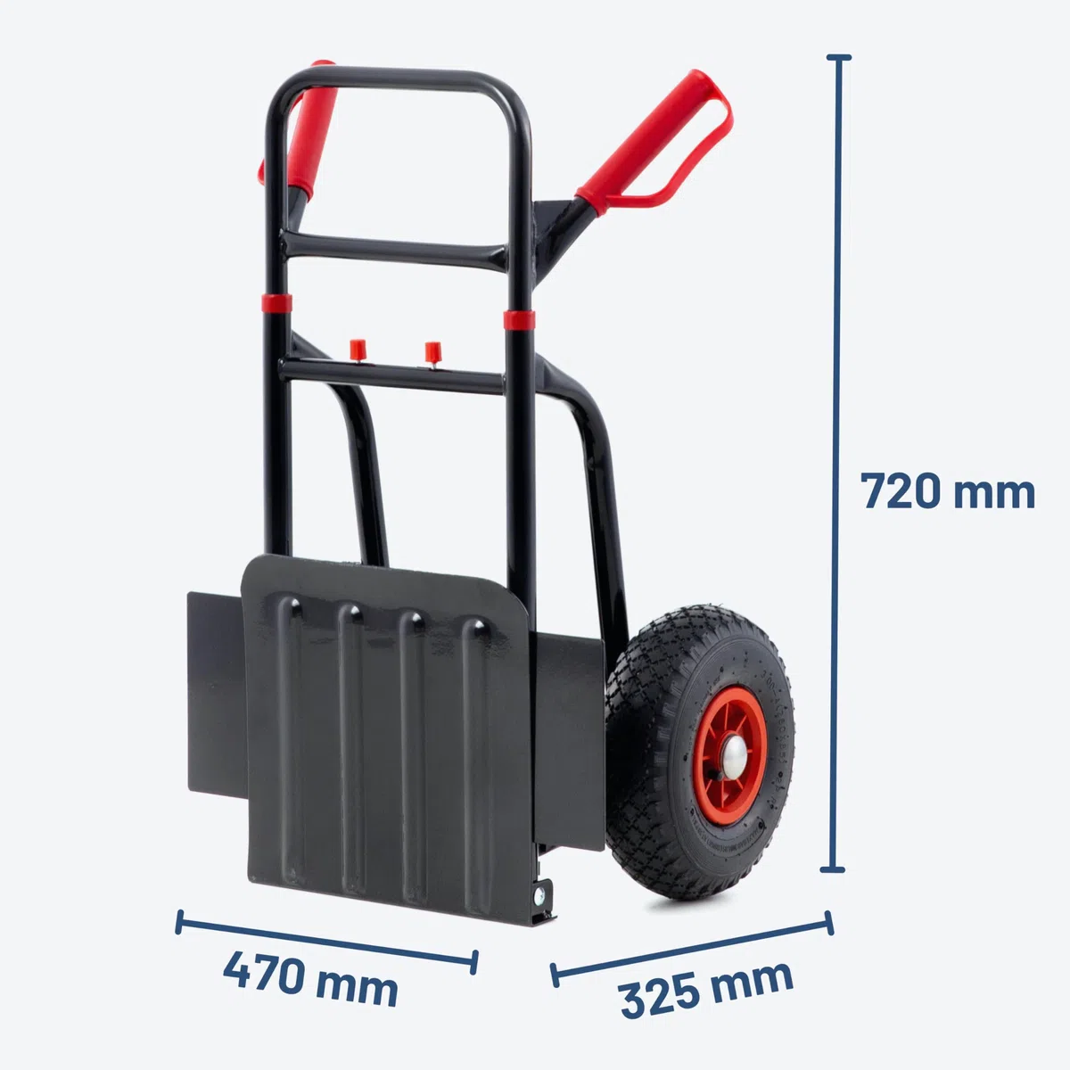 Pallit Carrello Portapacchi Pieghevole 200 kg - Struttura in Acciaio, Ruote Pneumatiche 250 mm, Impugnatura Ergonomica, Portasacchi Manuale DIABLO-F