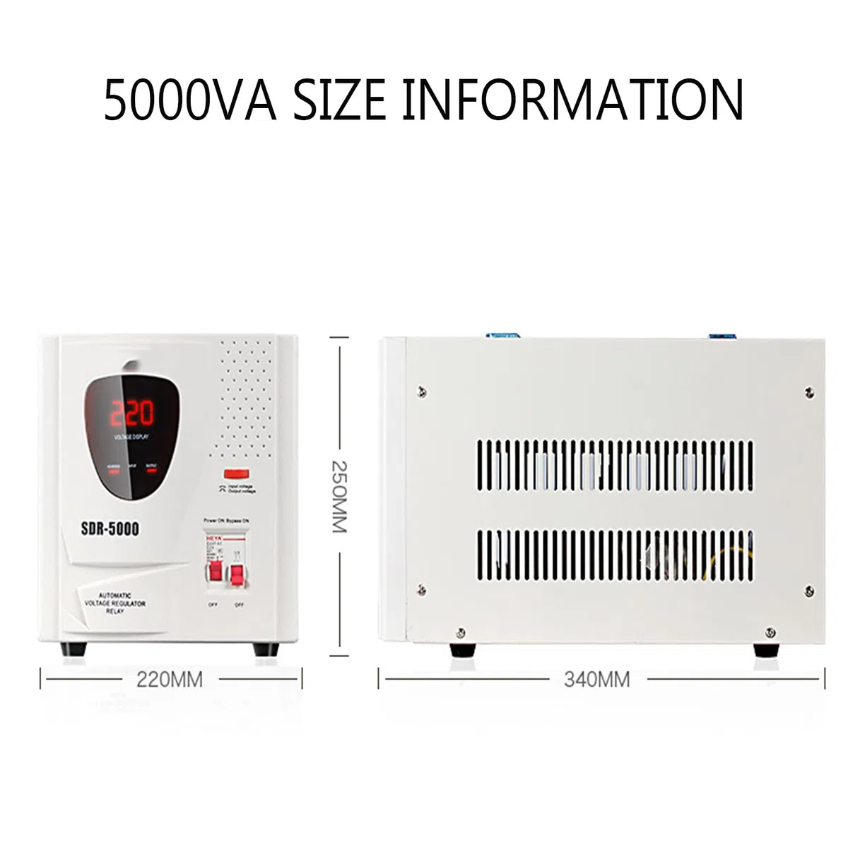 Regolatore di Tensione, 220V Alta Precisione Automatica Monofase Uso Domestico Stabilizzatore di Tensione AC Apparecchio Regolatore Protettore per Elettrodomestici Instabili,5KW