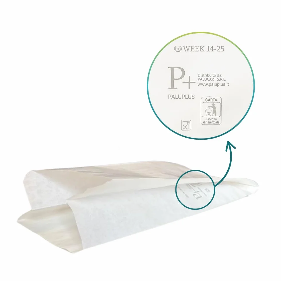 Virsus 1000 Sacchetti di Carta per Alimenti Kraft 12x26 cm Bianchi