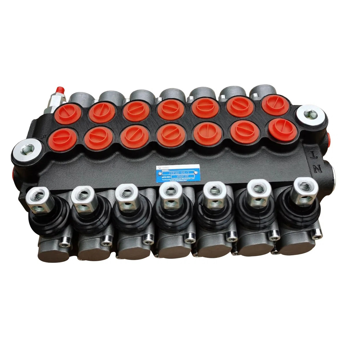 Valvola di controllo manuale idraulica, 7 volti, 60 l/min 13GPM + leva 7 spool P40, valvola di controllo direzionale adatta per piccoli trattori, trattori, spaccalegna e altri dispositivi mobili
