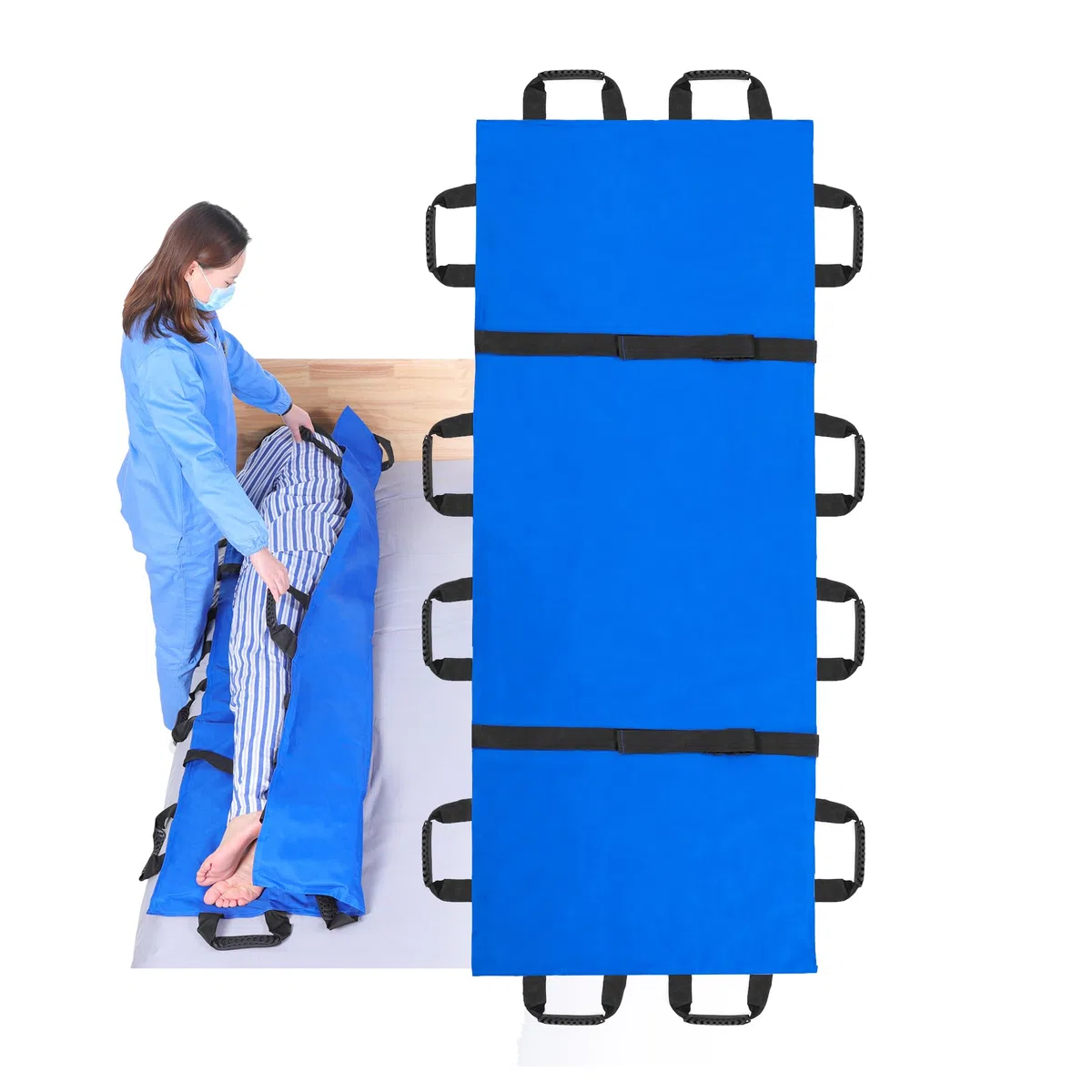 Fanwer (178 cm x 70 cm Foglio di Trasferimento per Pazienti, Scheda di Trasferimento per Anziani Lenzuolo per lo Spostamento e il Sollevamento di Pazienti