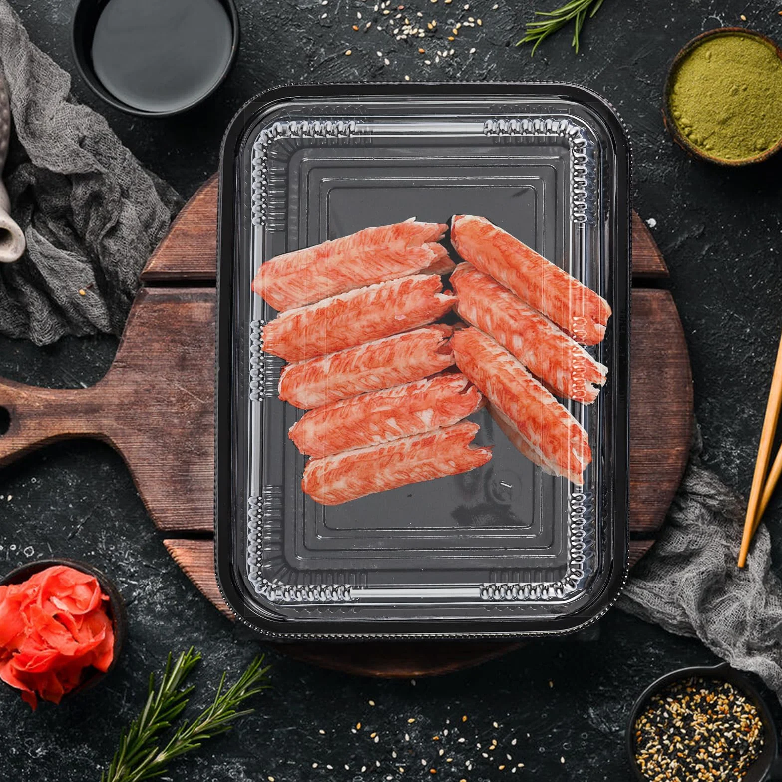 JMIATRY 20 vassoi riutilizzabili in plastica per buffet e catering con coperchi 264 x 200 mm
