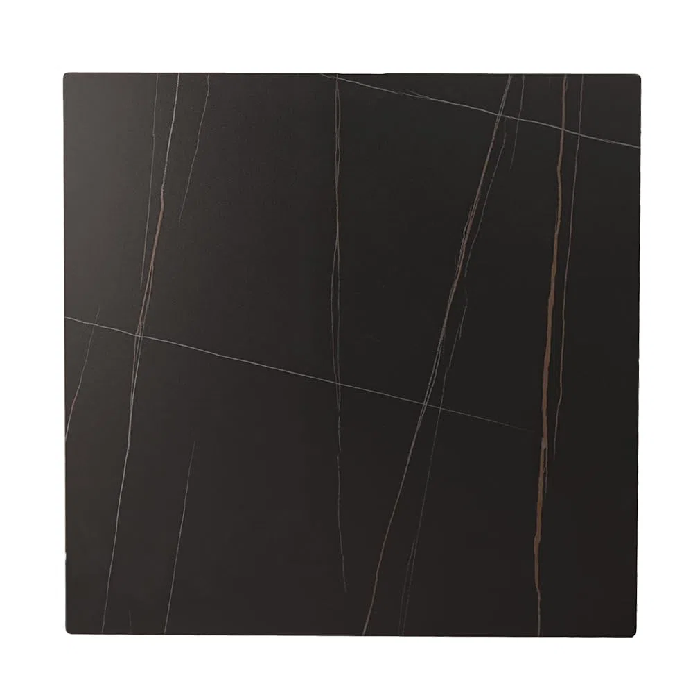 Liberoshopping Piano per tavolo bar quadrato in pietra sinterizzata per esterno (Marmo Nero, 70x70 cm)