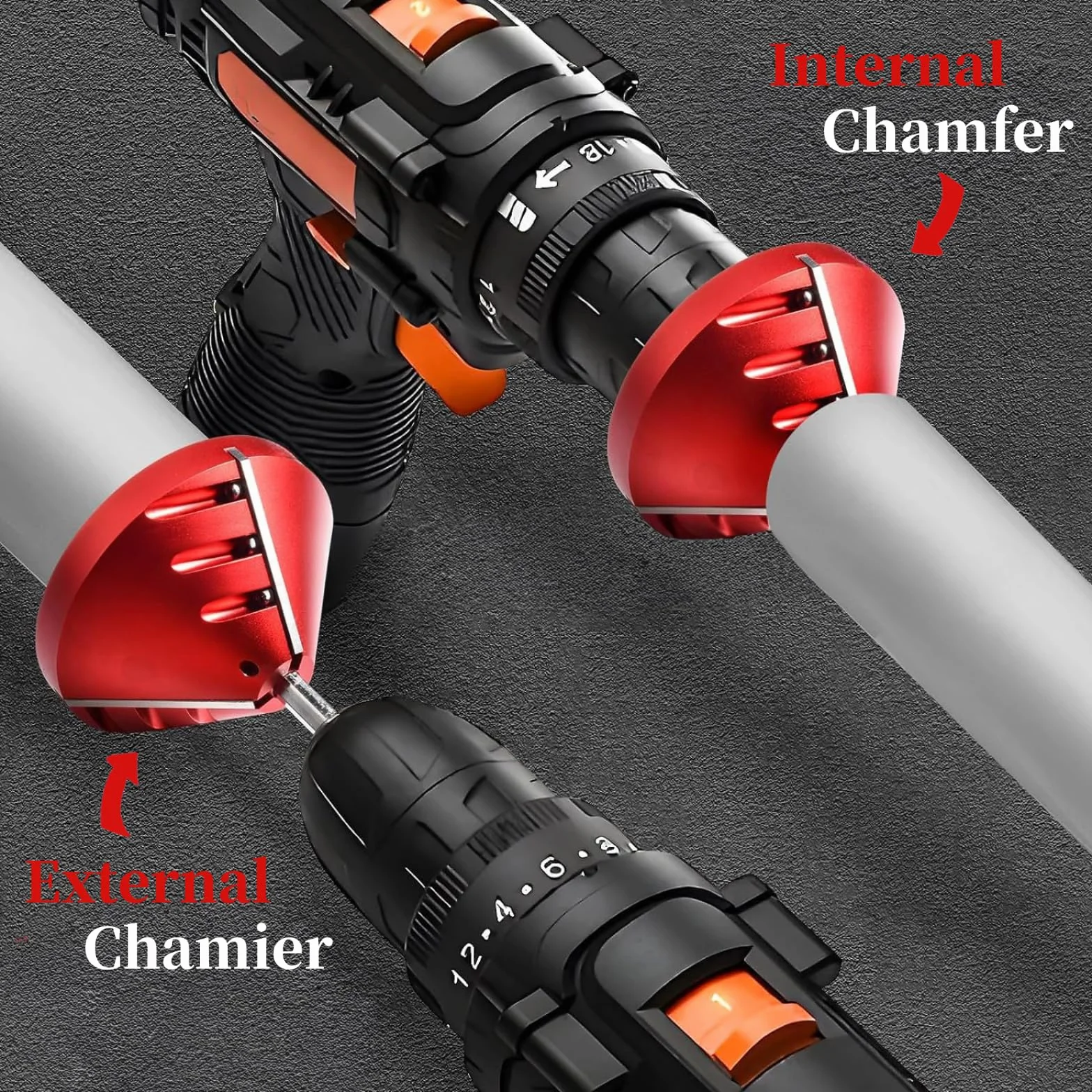Alesatore per Tubi Interno Esterno 2 in 1 PVC CPVC ABS PP PE Sbavatura Diametro Esterno 0,92 Pollici