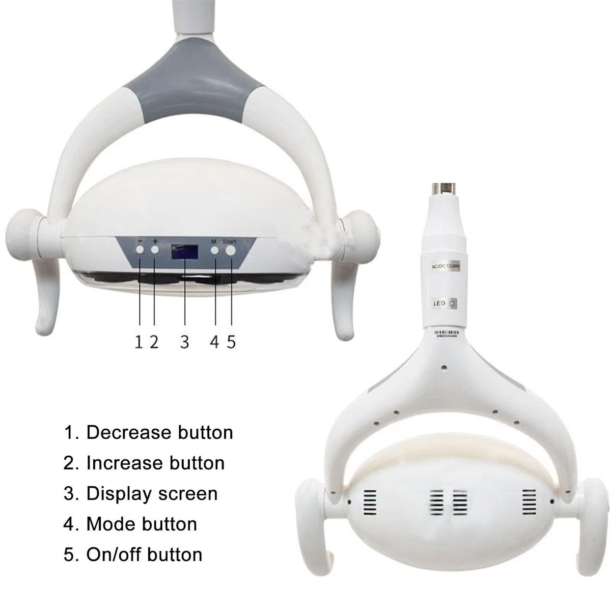 Lampada per Visita Medica Mobile da 30W, Lampada Scialitica Dimmerabile, Lampada per Visita Chirurgica, Apparecchiatura per Terapia Orale da Pavimento, con 9 Lampadine a LED
