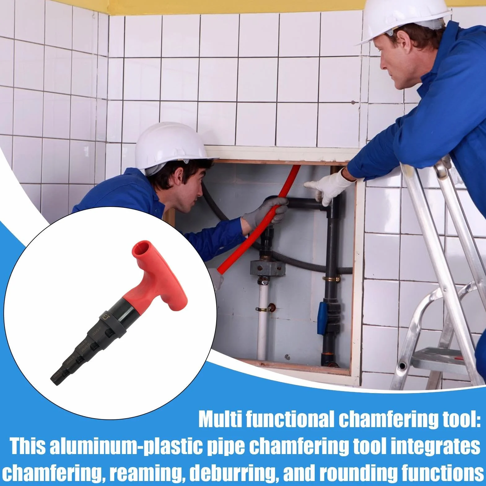 Attrezzo Per Sbavatura Tubi Multistrato, Rimuovi Sbavature Per Tubazioni Con Meccanismo A Cricchetto E Testina Girevole, Per Tubi In Alluminio E Plastica Di Dimensioni 16-32 Mm(Colore Casuale)