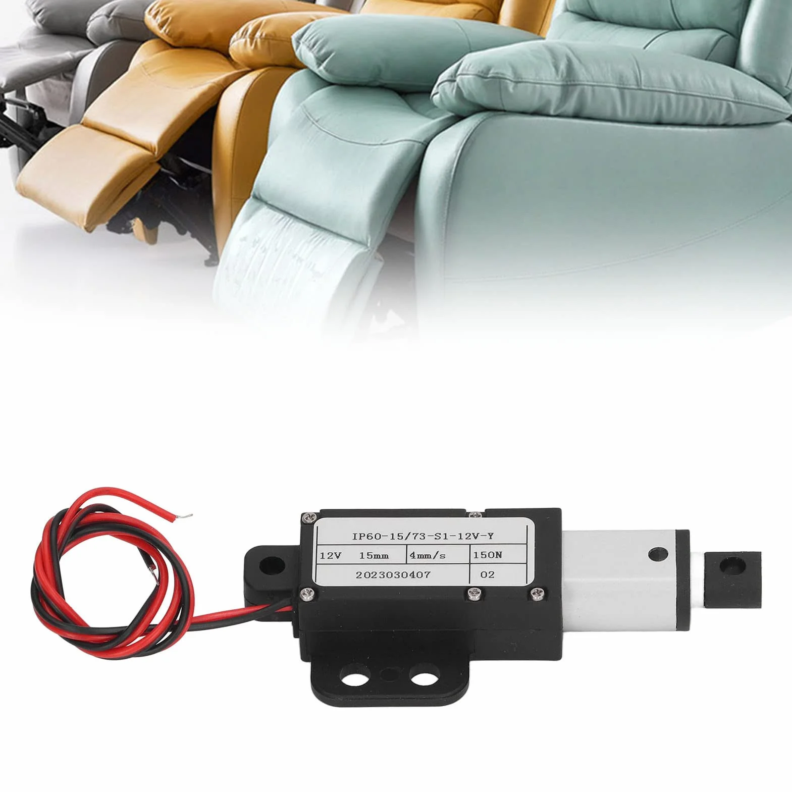 Attuatore Lineare, 12V 15mm Corsa Mini Motore Attuatore Lineare Elettrico, 150N 4mm/s Attuatore Lineare Elettrico Impermeabile per L'industria Domestica (Con Staffa)