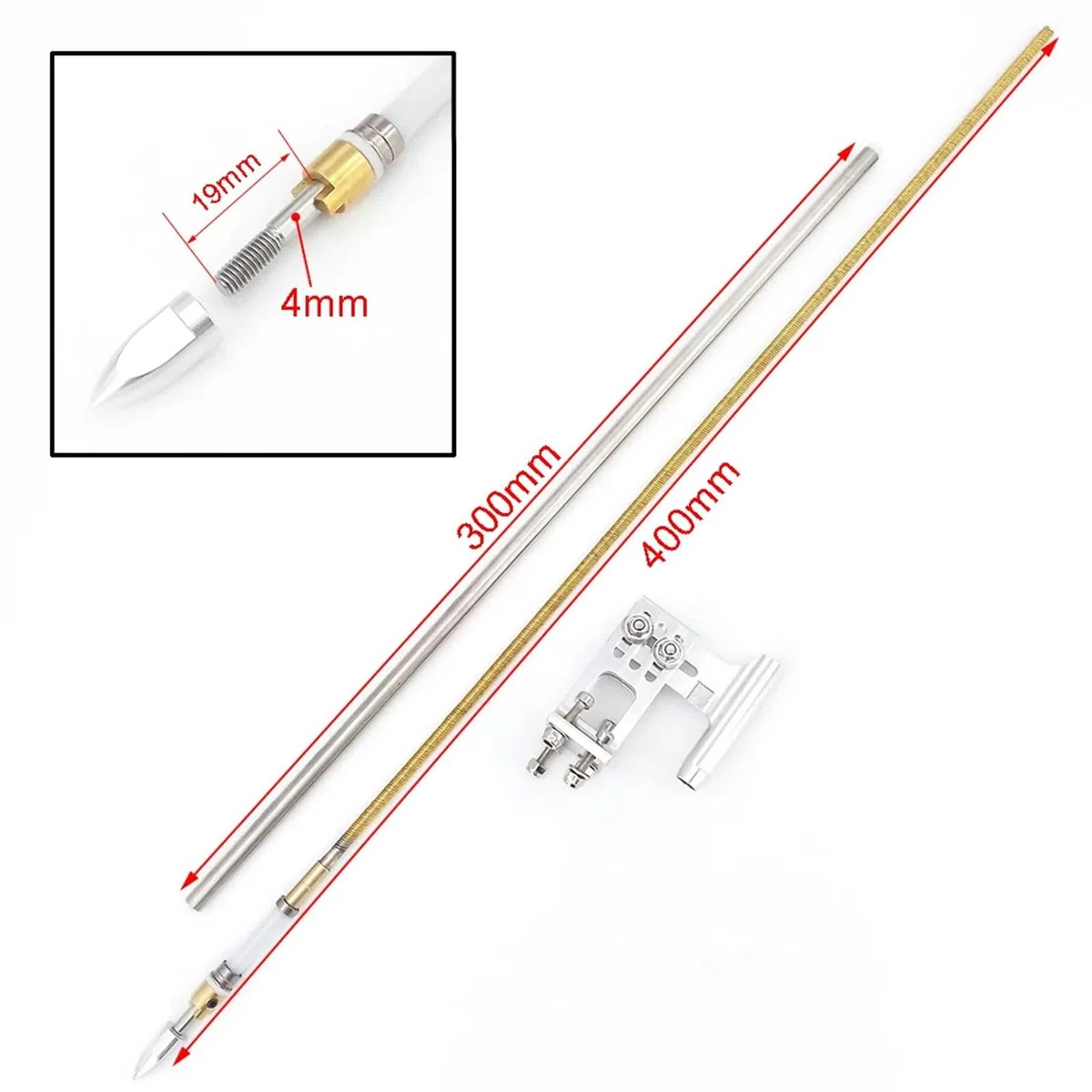 Albero Di Trasmissione Flessibile For Barca RC Cuscinetto Da 4 Mm Staffa For Puntone Albero Destro Sinistro 400 Mm For Motoscafo RC(1set Left Hand)