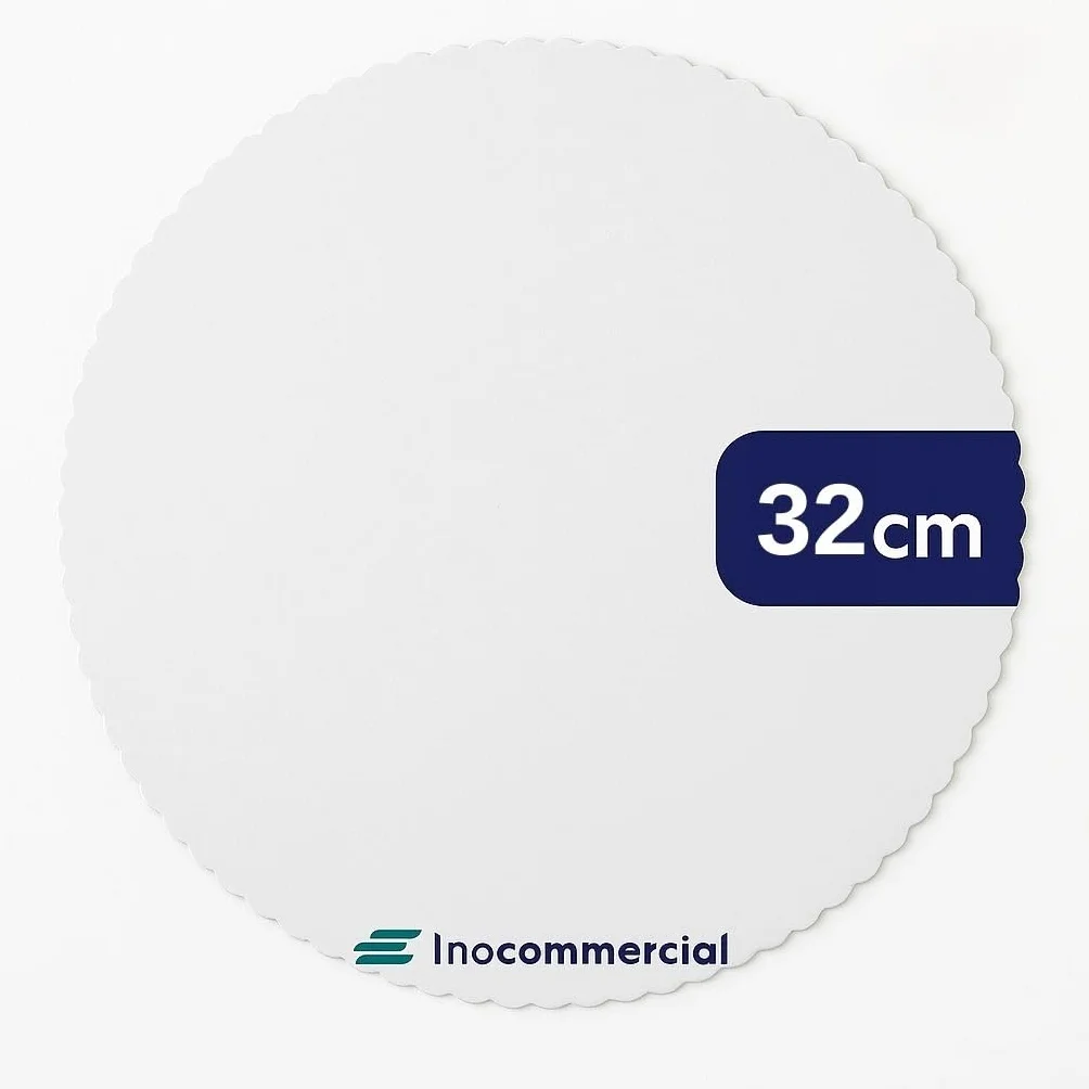 Inoverse 100 tappetini per torte rotondi Ø 32 cm bianco cartone resistente rivestito monouso
