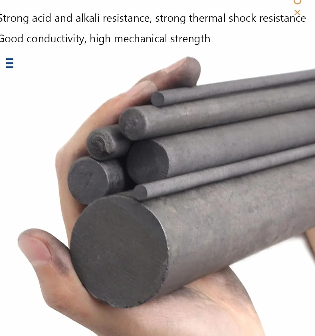 Aste Elettrodi Grafite 99,9% Carbonio 100x10mm 5 Pezzi