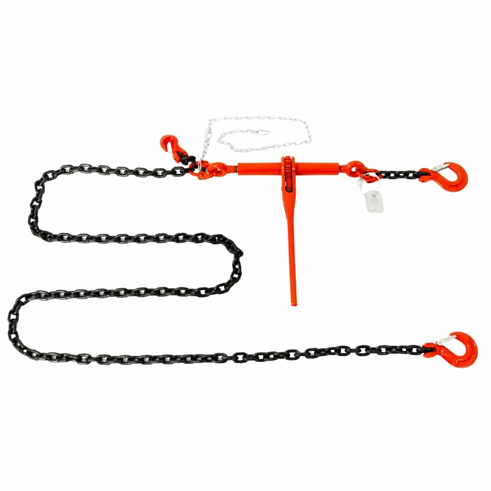 Catena di fissaggio per carico – 1 pezzo, 10 mm, 6300 daN, 6,3 t, catena di tensione da 3,5 m con morsetto a cricchetto, catena di trasporto