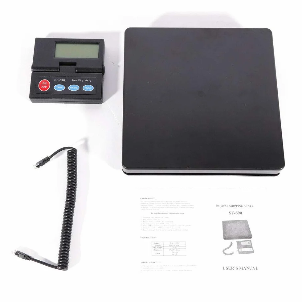 Bilancia digitale da 2 g, 50 kg, bilancia elettronica a piattaforma, professionale, con grande display per pesatura, uso domestico e commerciale