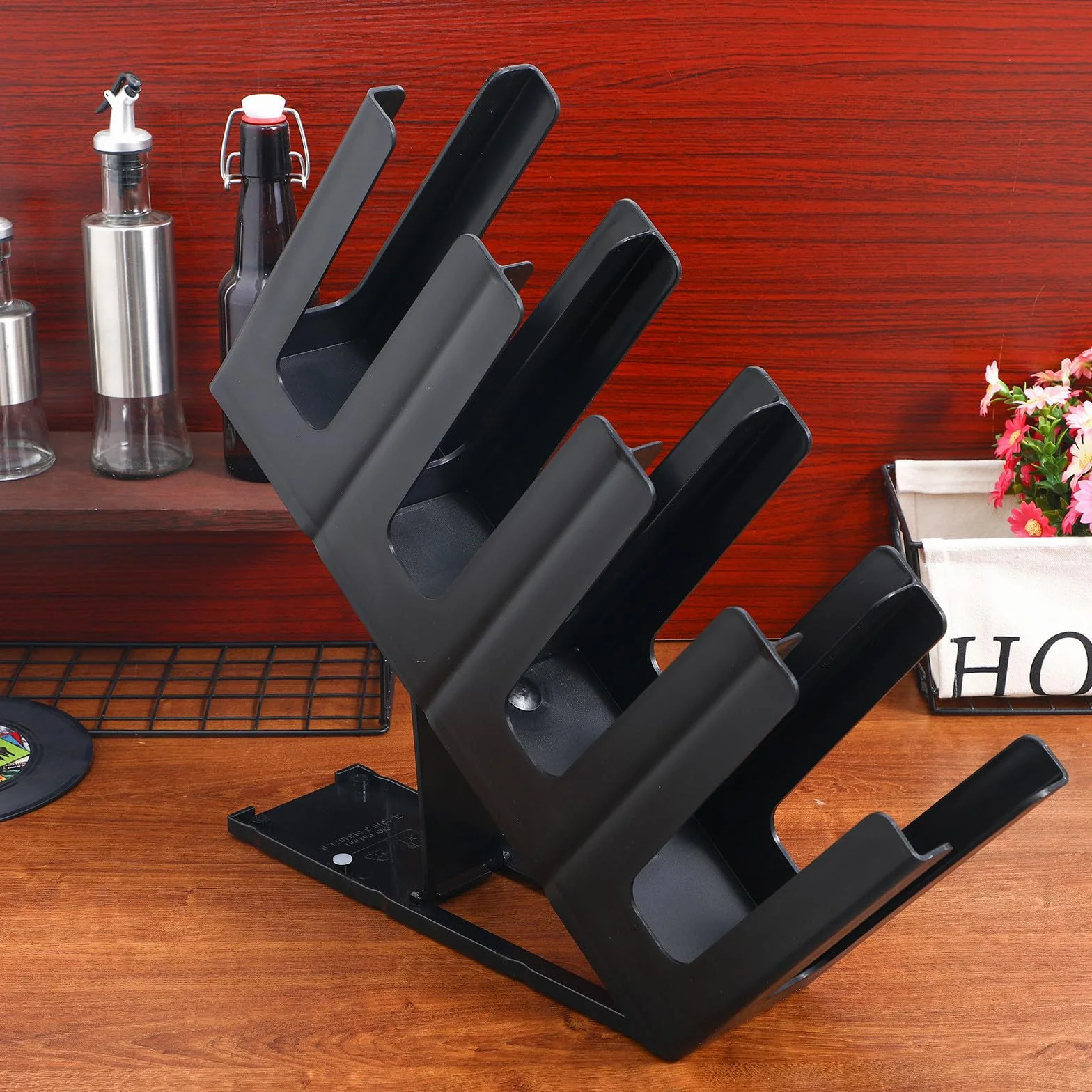 Portabicchieri Pieghevole Regolabile Plastica 4 Sezioni Organizer Bicchieri Carta Bar