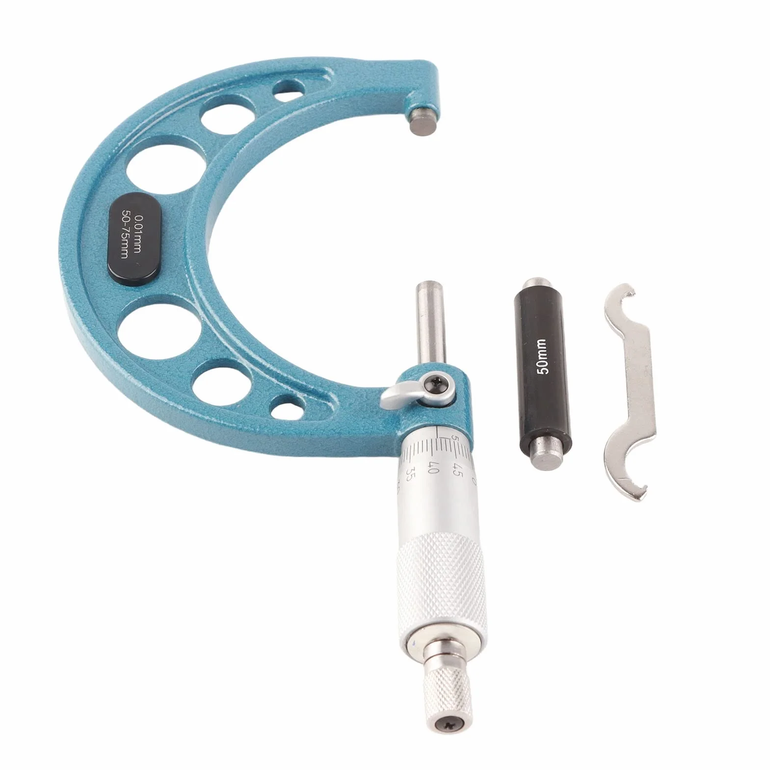Micrometro Esterno Acciaio Inossidabile 0,01 mm 50-75 mm Strumento Misurazione Alta Precisione