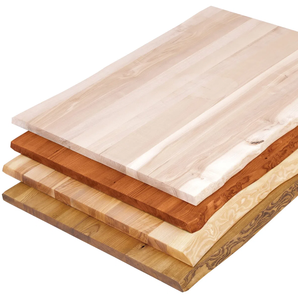 LAMO Manufaktur piano in legno con arrotondato per scrivania, tavolo da pranzo, 120x80 cm, Frassino Rustico, LHB-01-A-003-120