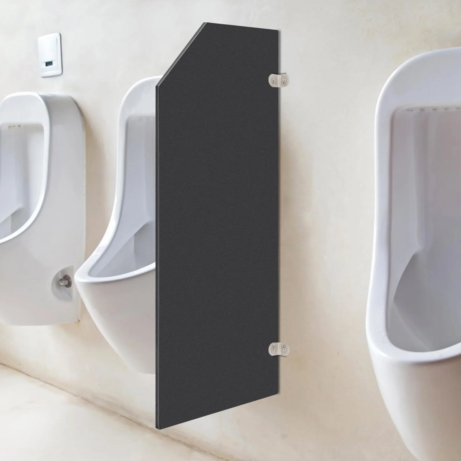 Parete divisoria per wc e orinatoio 90x40 cm montaggio a parete angolo smussato