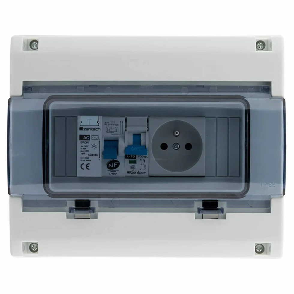 Zenitech - Scatola elettrica impermeabile IP65 dotata di 8 moduli, colore bianco (150217)
