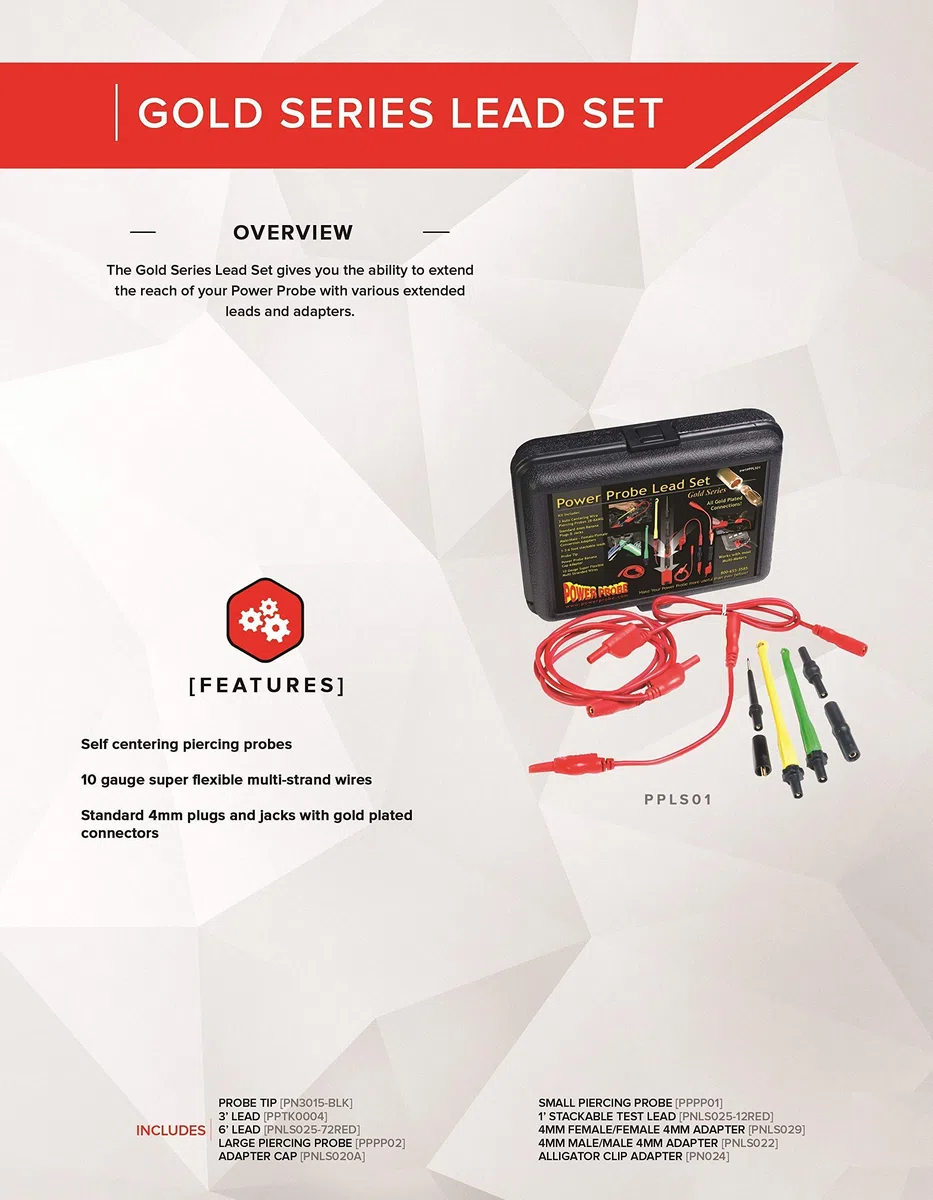Power Probe PPLS01 Set di Cavi Power Probe Gold Series