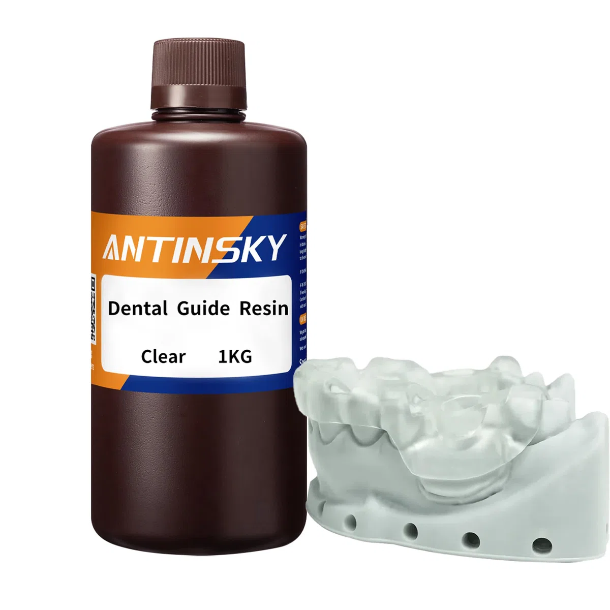 Antinsky Dental Guide Resina per stampante 3D DLP LCD Polimerizzazione UV 405nm per sterilizzazione ad alta temperatura Foratura a basso odore Maschiatura Alta precisione Trasparente 1KG