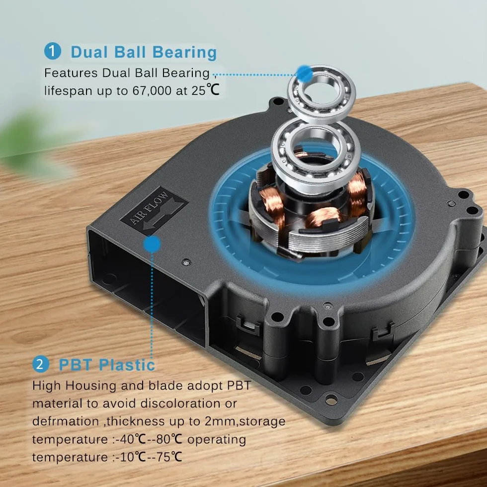 Ventola radiale a doppio cuscinetto a sfera AC 220 V, 230 V, 240 V, 120 mm, turbine con controllo della velocità da 3 V - 12 V, per gommoni e frigoriferi