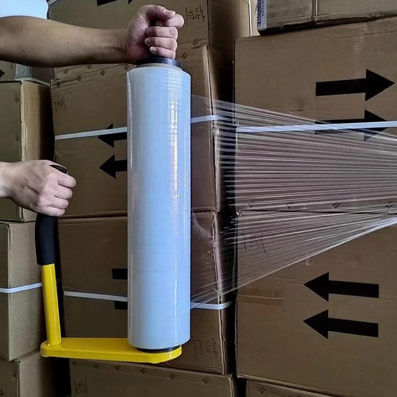 PATIKIL Restringibile Avvolgi Maniglia Estensibile Avvolgi Erogatore Estensibile Pellicola Erogatore Regolabile Altezza Pallet Avvolgitore per 45-50cm/17,7-19,7" Avvolgitore elastico