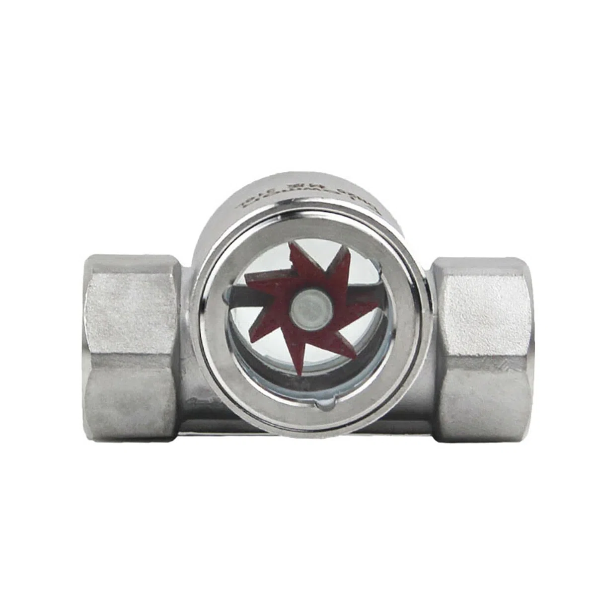 Indicatore di flusso d'acqua, 1/2 "/ 3/4" BSP filettatura femmina finestra indicatore di flusso in vetro con girante indicatore visivo del flusso d'acqua (1/2 ")
