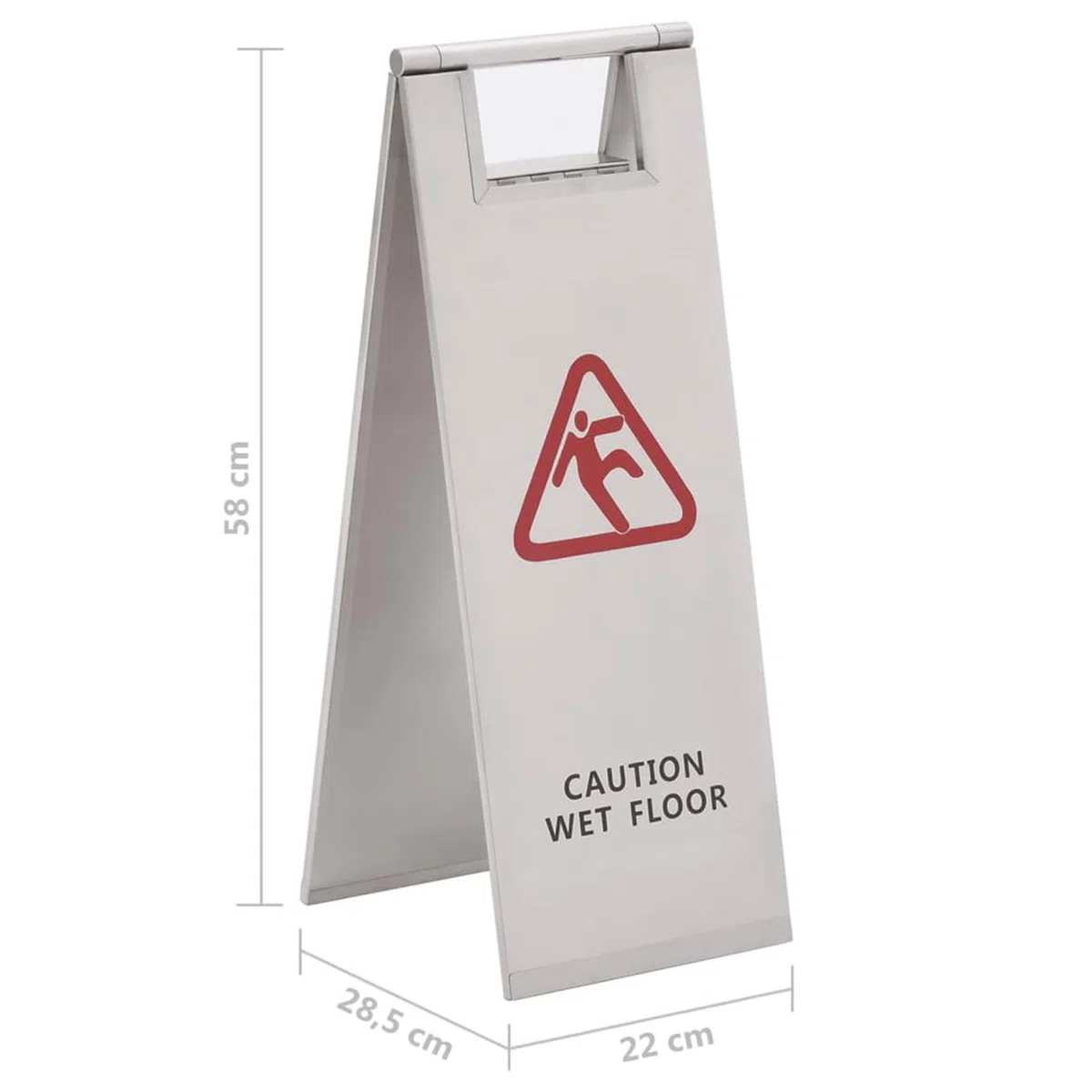 Brokky Cartello Pieghevole Pavimento Bagnato in Acciaio Inox|Factory Wet Floor Cartello Pavimento Bagnato