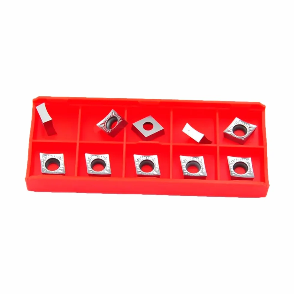 Inserti CCGT09T304 per Alluminio, Legno e Metalli Non Ferrosi, Piastre HM 10 pezzi