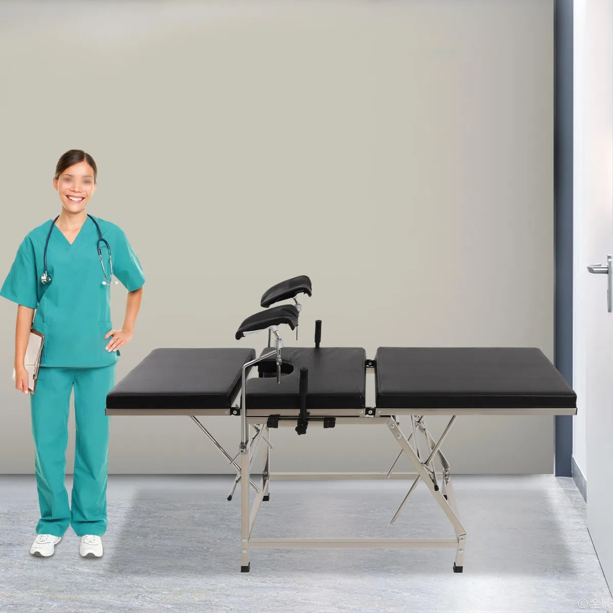 Sedia ginecologica Gaabungky moderna con schienale regolabile e gambe ergonomiche per esame professionale e clinica (nero)