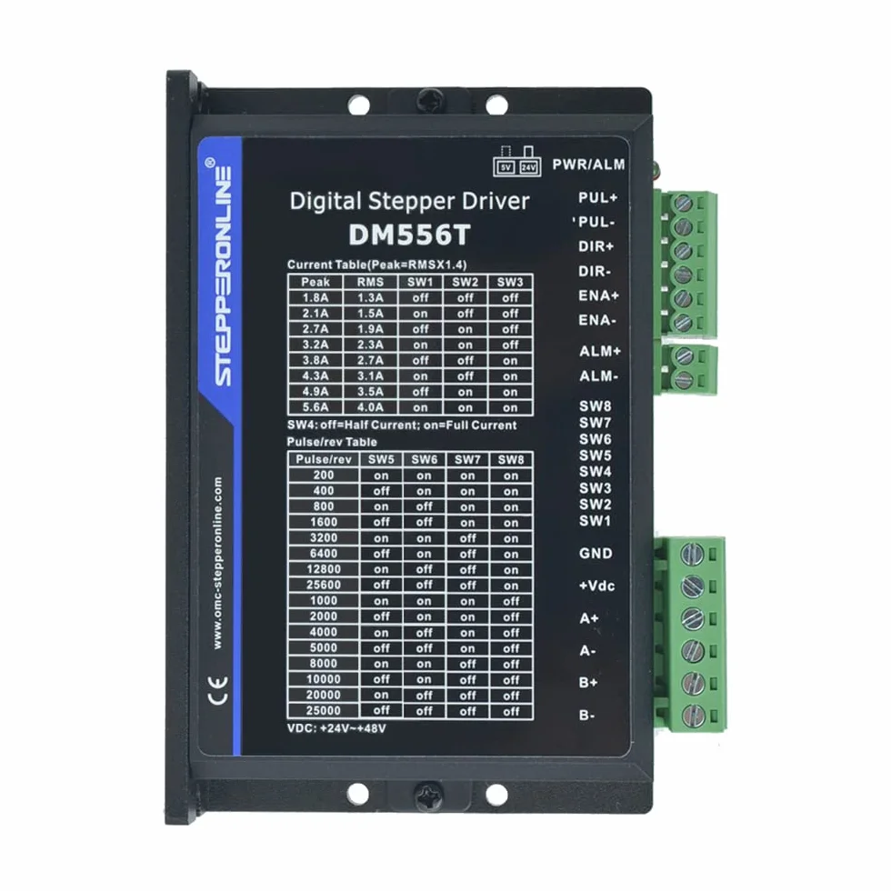 STEPPERONLINE Driver del motore passo-passo DM556T 1,8-5,6A 20-50VDC per motore Nema 23, 24 motori trapuntati CNC