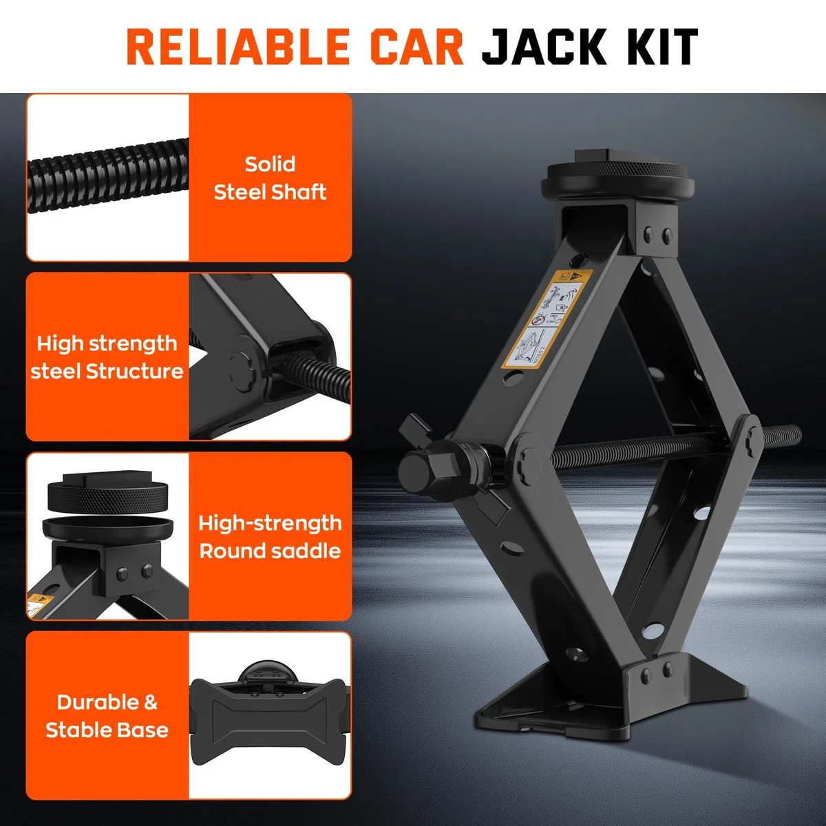 IMAYCC Cric Per Auto Universale 2.5T/2500kg, Cric Auto Per BMW Con Tampone In Gomma BMW, Cric Portatile Per Auto Serie1/3/5/6/7/Z/X Con Chiave Per Dadi Ruota, Kit Emergenza Auto Per Auto BMW Serie