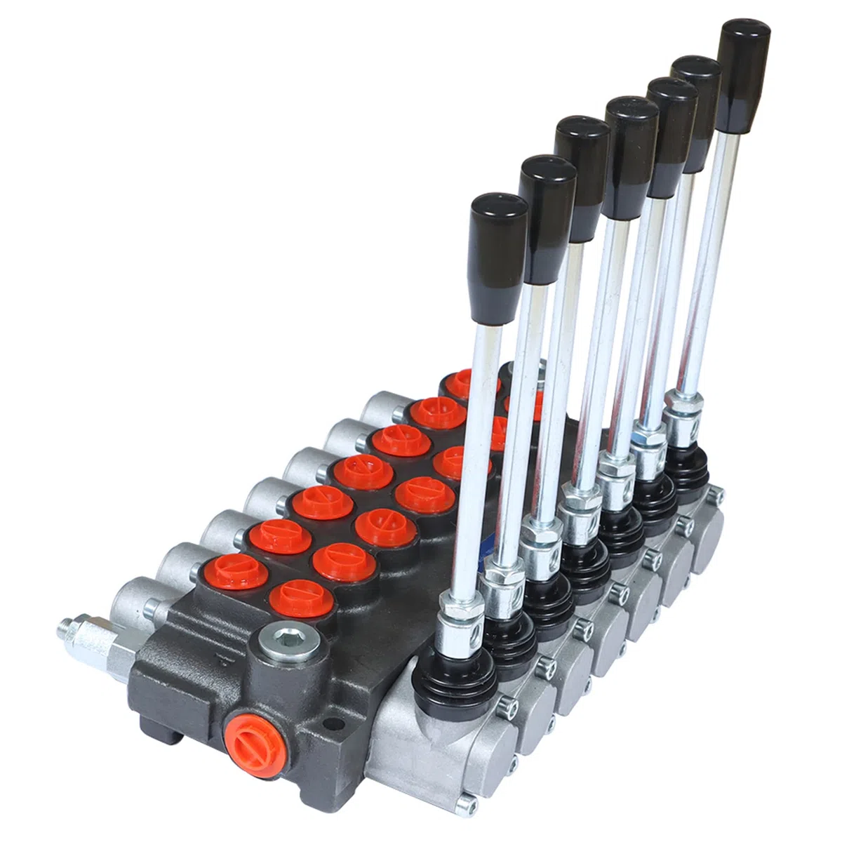 Valvola direzionale idraulica, 7 bobine valvola di carico idraulico 13 gpm, porte sae, valvola a doppia azione 3600 psi valvola direzionale p60 per trattori piccoli trattori caricatori