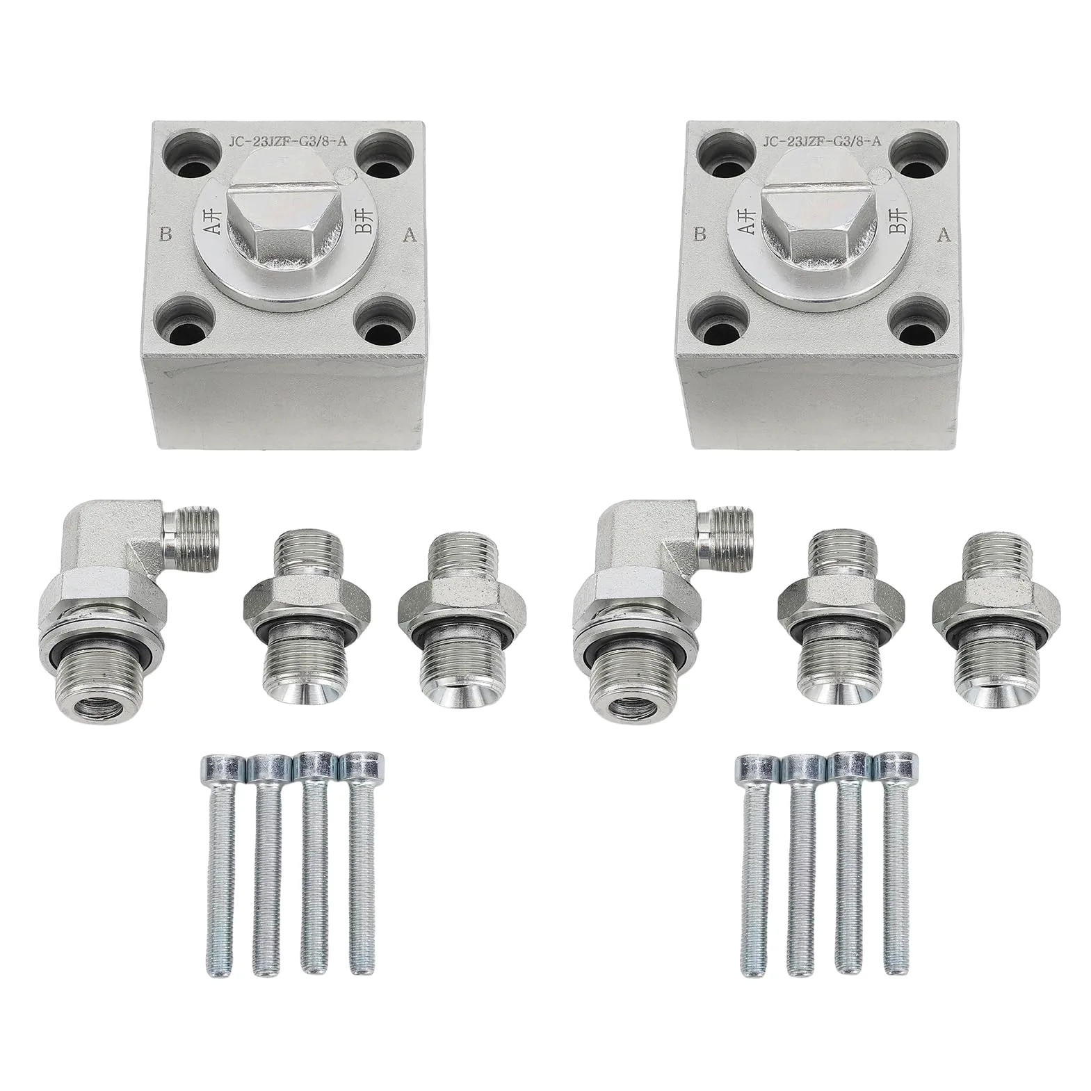 Kit Valvole Idrauliche 3 Vie per Mini Escavatore, Set di Valvole in Acciaio per Sistemi Oleodinamici, Componenti Ricambio per Macchine Movimento Terra