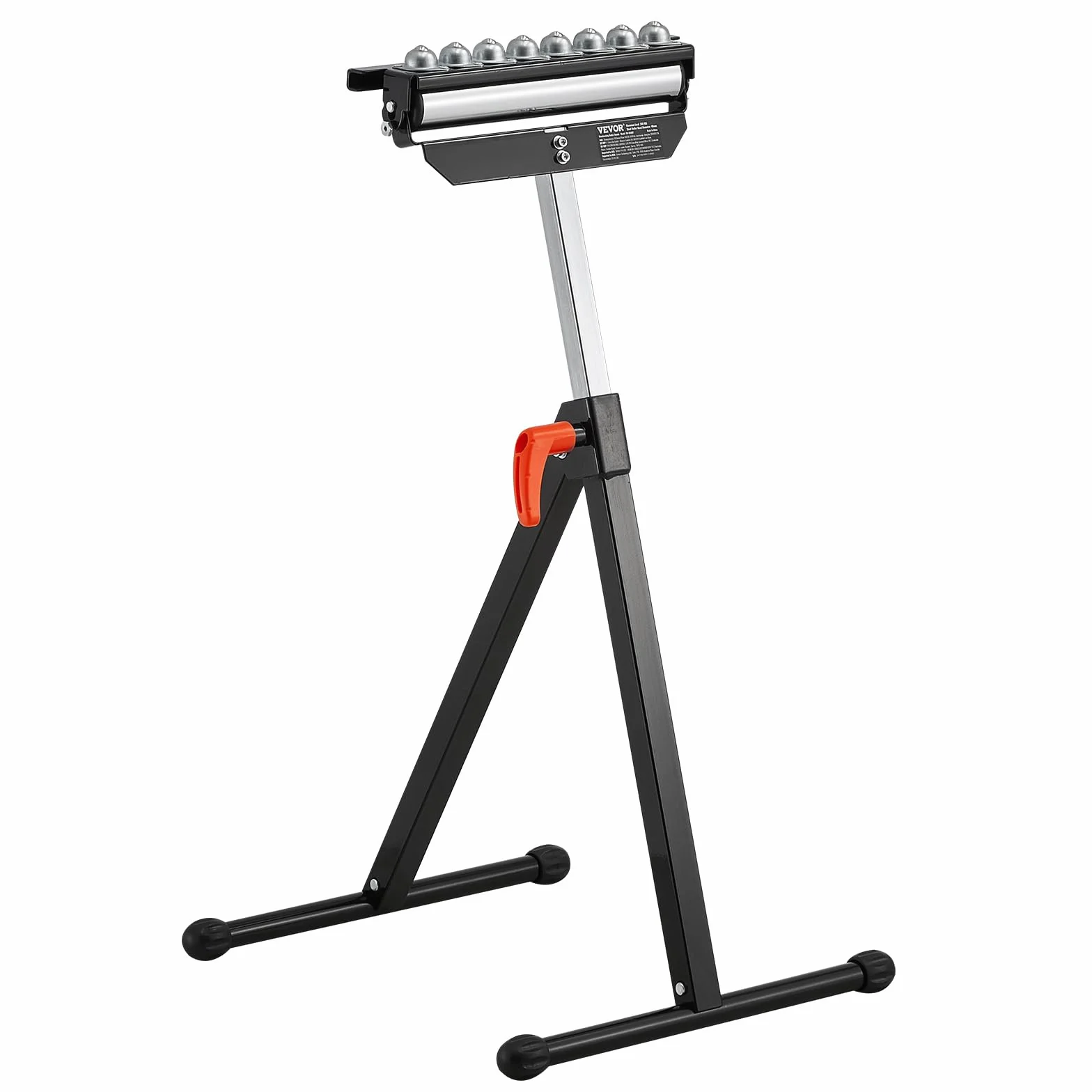 VEVOR Supporto a Rulli, Carico di 136 kg Supporto a Rulli per Troncatrice da Tavolo, Altezza Regolabile 680 a 1079,5 mm per Impieghi Gravosi con Testa a Rulli Multidirezionale Lucidata da 292,1 mm