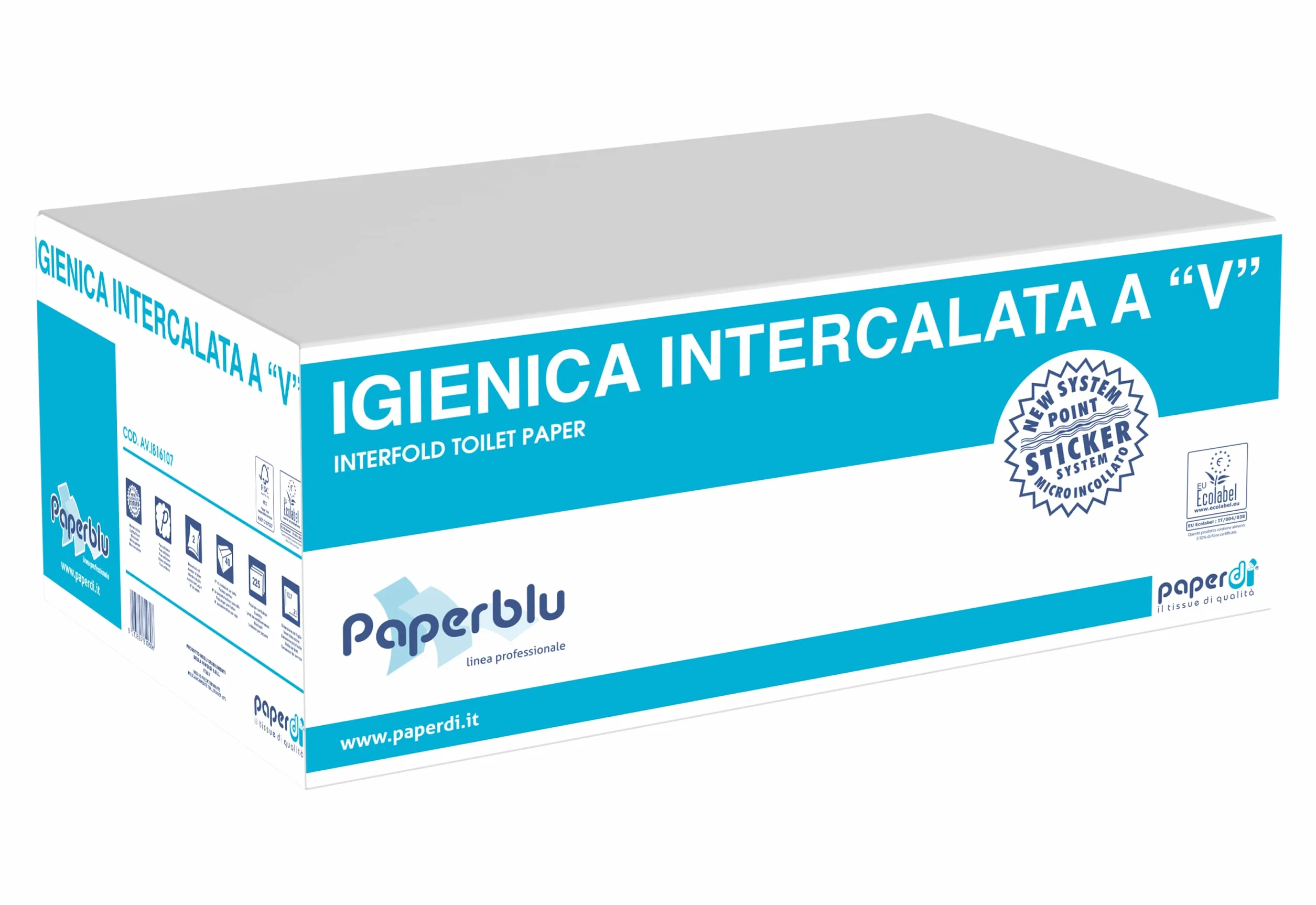 Carta igienica interfogliata 10,7cm x 21cm 9000 pezzi confezionata singolarmente