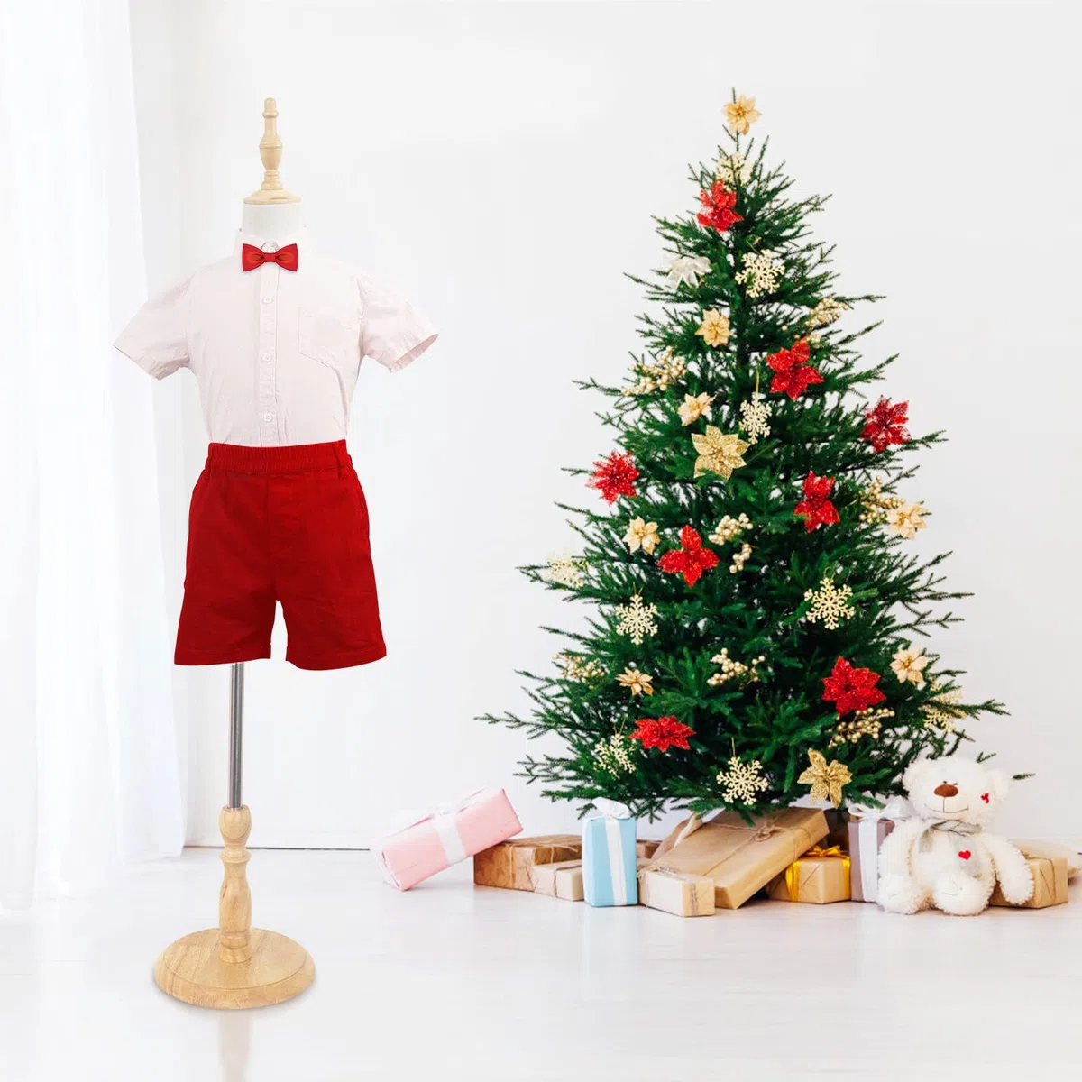 Manichino per bambini, forma di vestito da bambino con base in legno, forma regolabile per busto di ragazza e ragazzo, per abbigliamento, sciarpe, vetrine, negozi, 4-5 anni