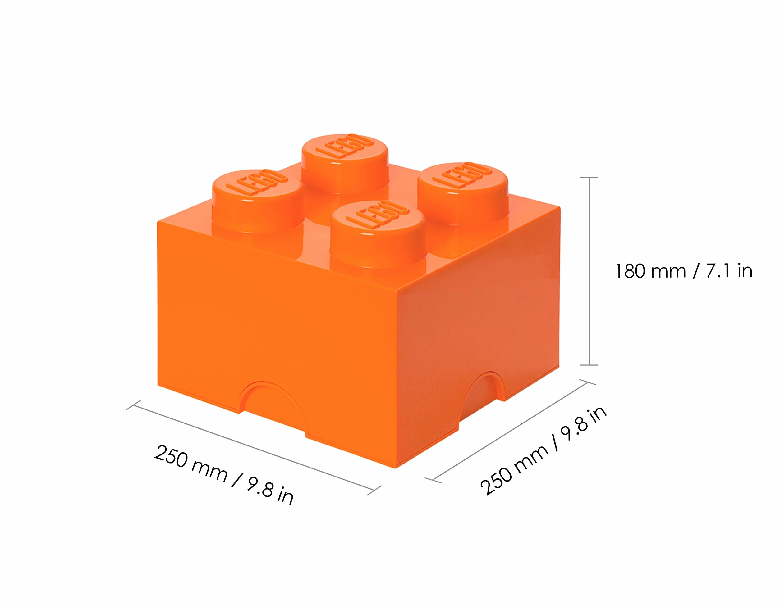 LEGO Brick Mattoncino Bottoncini,Contenitore impilabile Litri, Arancione, Acciaio Inossidabile, Verde, One Size