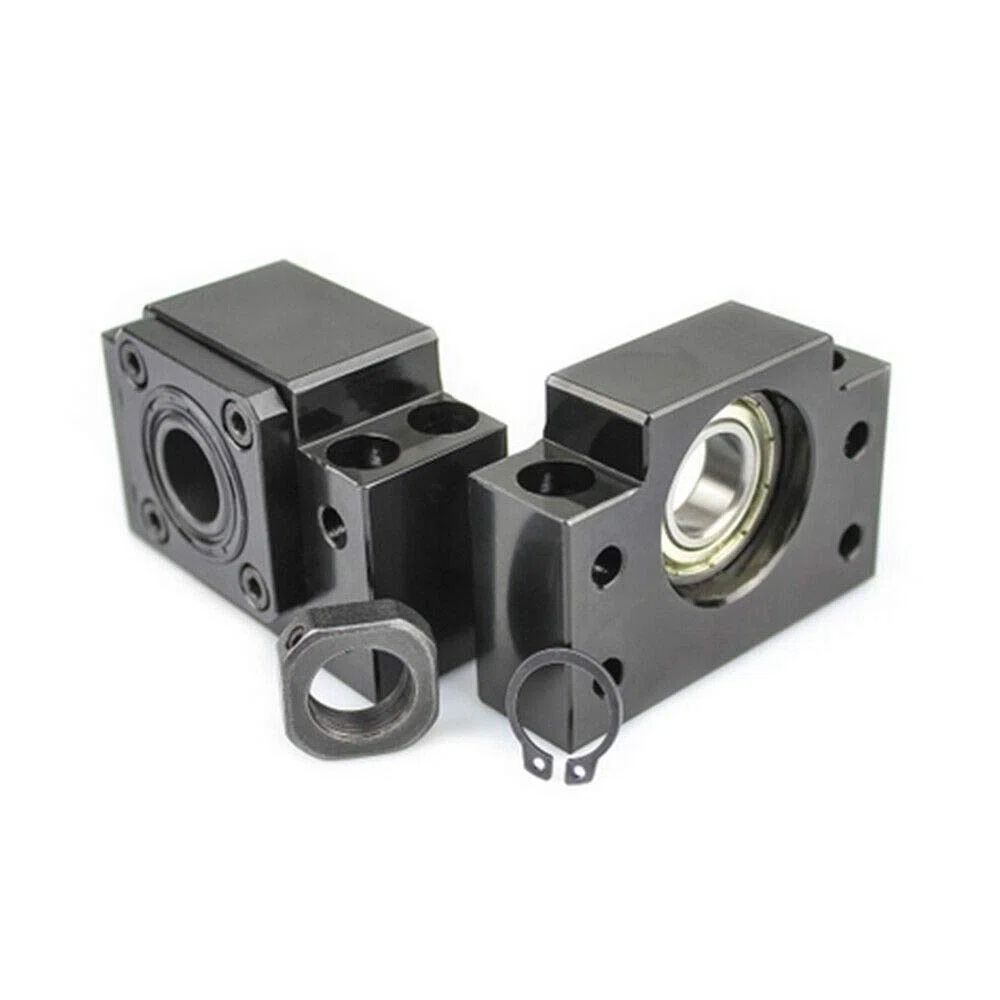 Supporti per cuscinetti POWERTOOL blocco cuscinetto 1 set fisso flottato lato supporto alloggiamento cuscinetti supporti per vite a sfera, nero