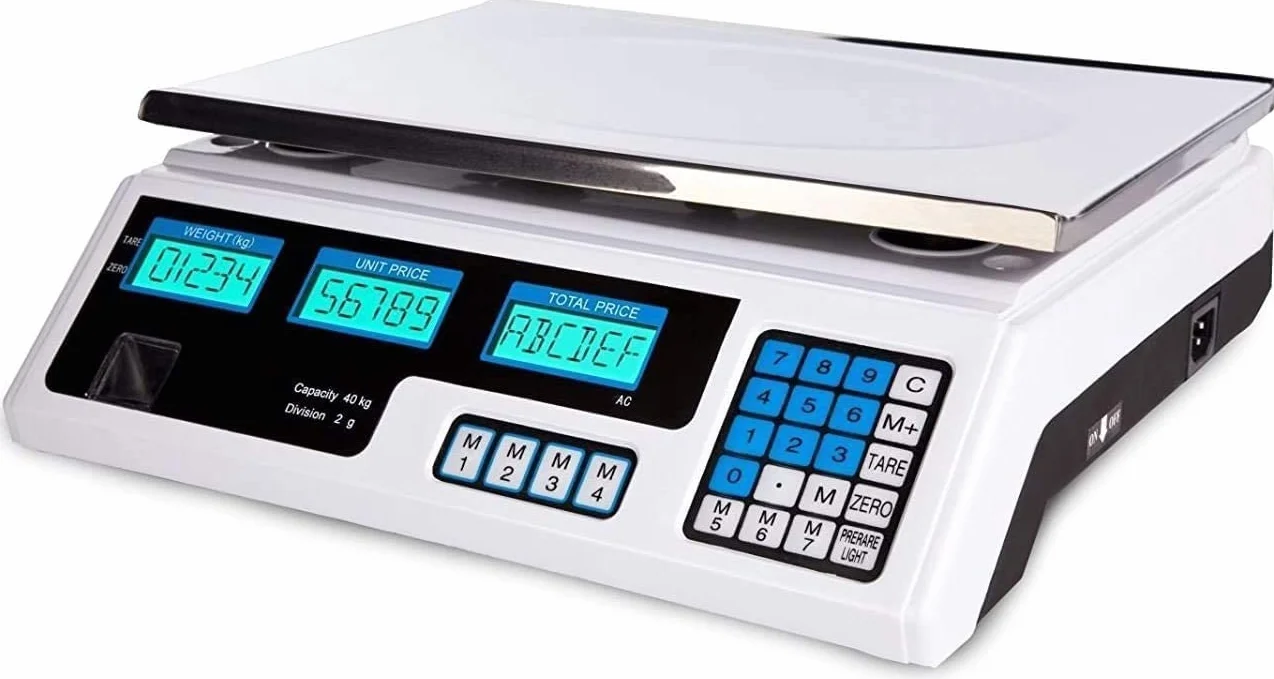 BILANCIA ELETTRONICA PROFESSIONALE DIGITALE DA BANCO 40 KG DOPPIO DISPLAY