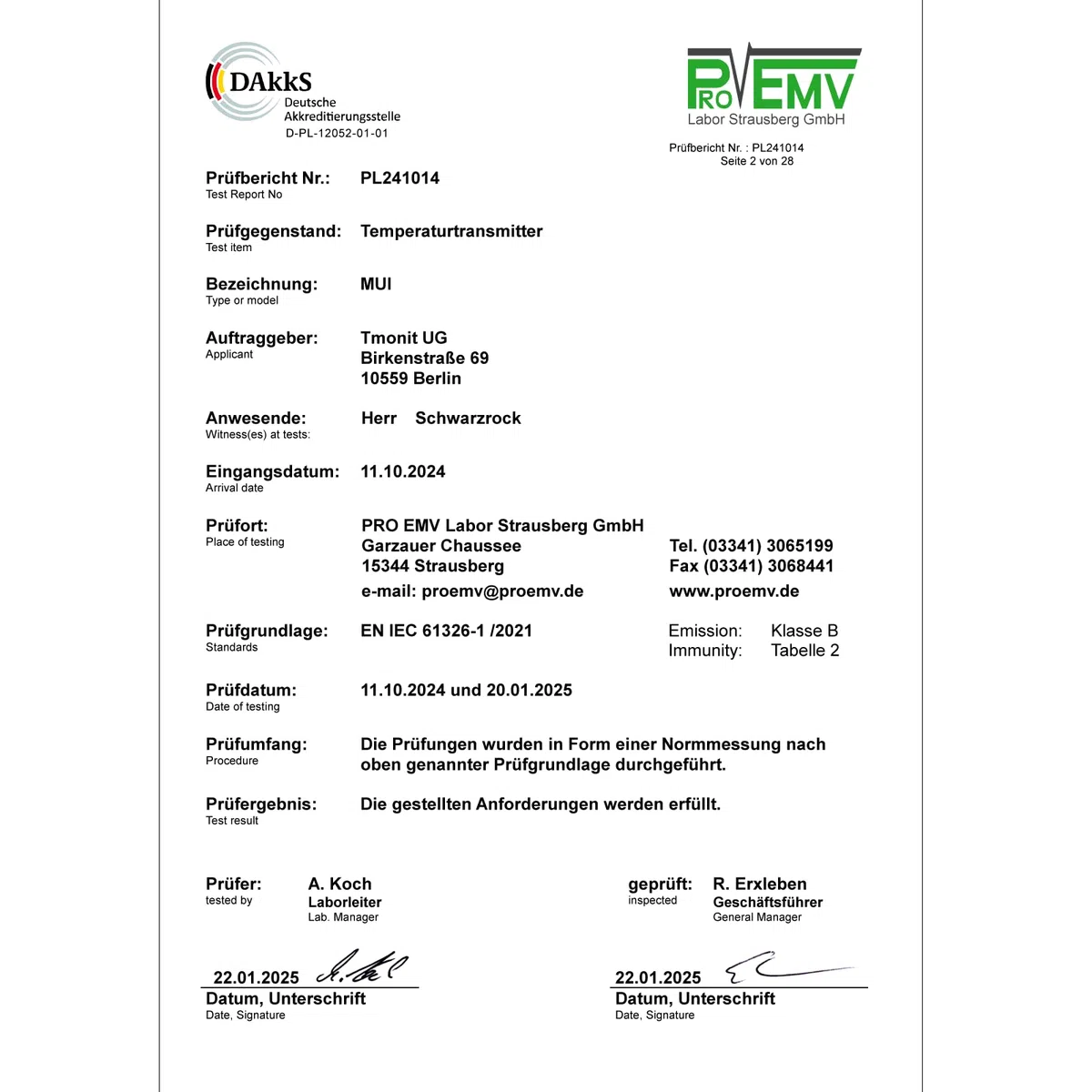 Trasmettitore di temperatura esterna rapido con sensore PT1000, attivo, 4-20mA, NE43, IP65