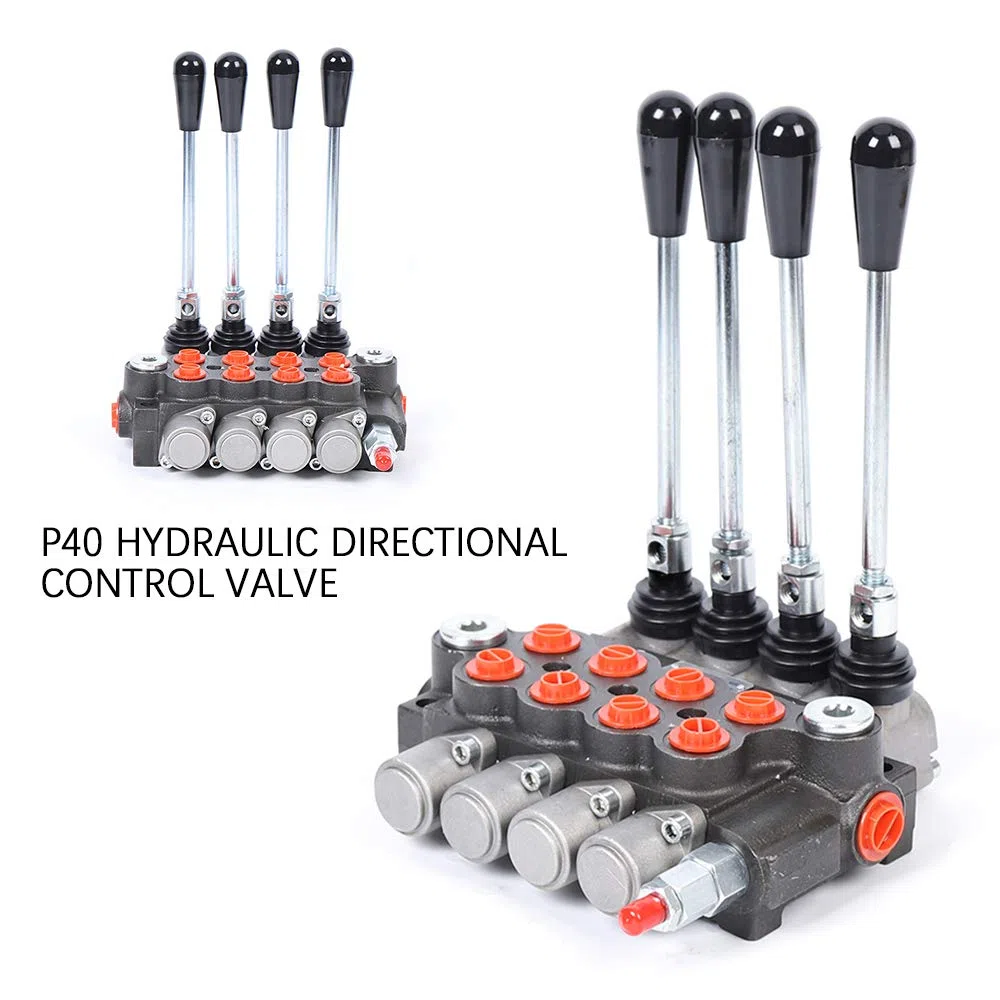 4 Spool 3600psi P40 Valvola di Direzione Idraulica Valvola Idraulica 60L/min Valvola di Direzione Idraulica Regolabile Valvola di Scarico Valvola a Mano