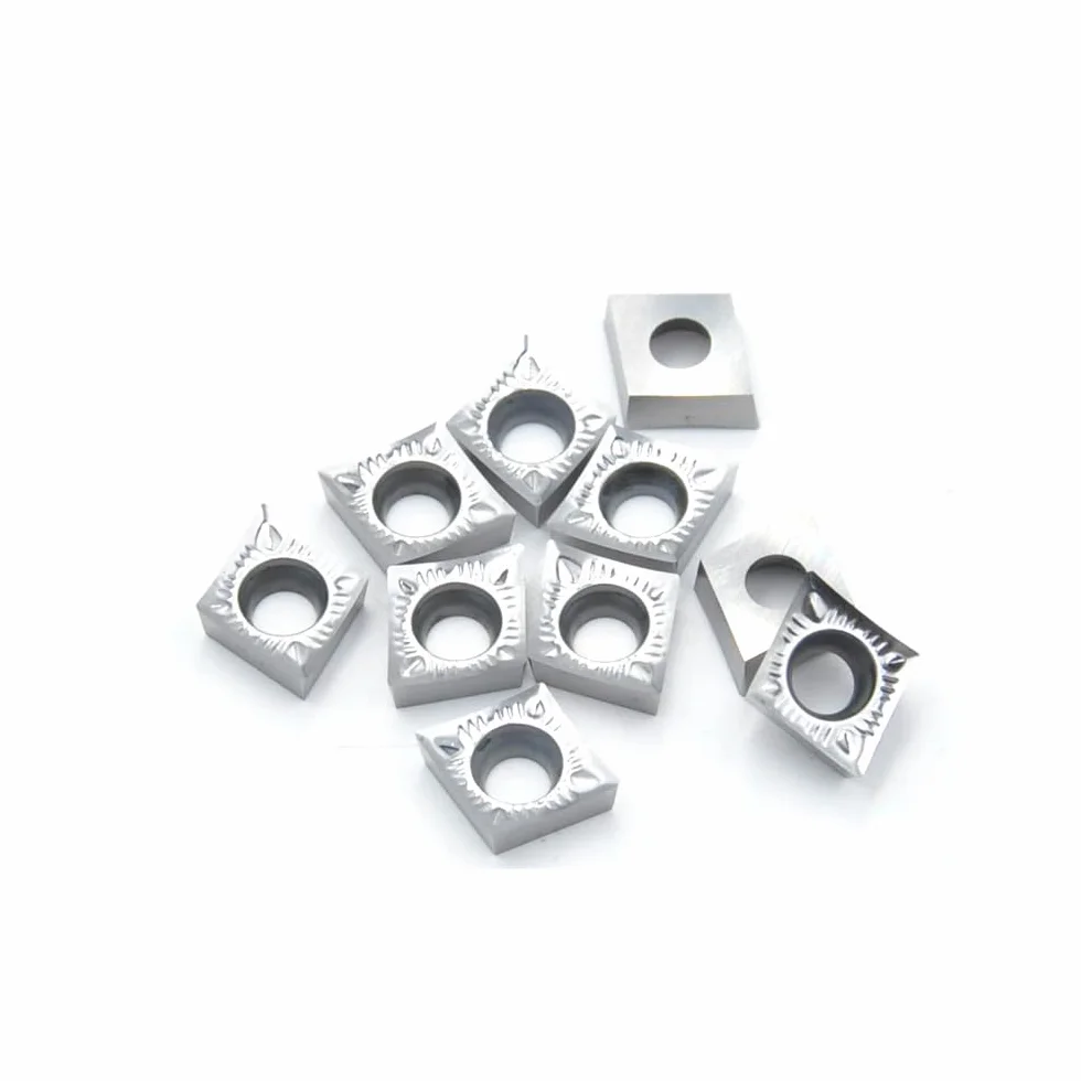 Inserti CCGT09T304 per Alluminio, Legno e Metalli Non Ferrosi, Piastre HM 10 pezzi