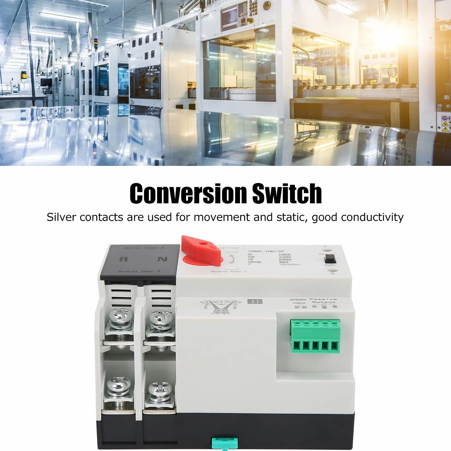 Commutatore Di Trasferimento Automatico, Interuptore Di Trasferimento, Interruttore Di Trasferimento A Doppia Alimentazione, Controller A 2 Vie Ininterrotto, Zgq5/100/2p 220v