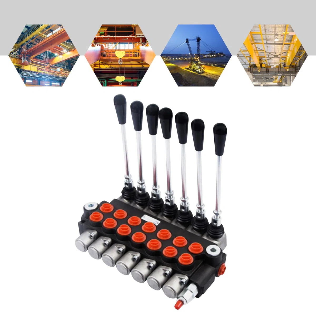 MINRS Valvola idraulica, valvola di controllo manuale, 7 volte, 3600psi, 60L/min, cilindro idraulico a doppia azione, valvola di controllo direzionale idraulica per trattore, caricatore, rimorchi