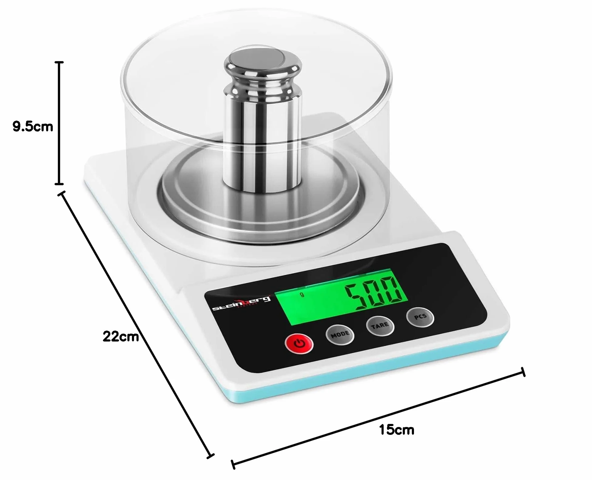 Steinberg Bilancia di Precisione Bilancia Elettronica SBS-LW-500 (500 g / 0,01 g, Schermo LCD)