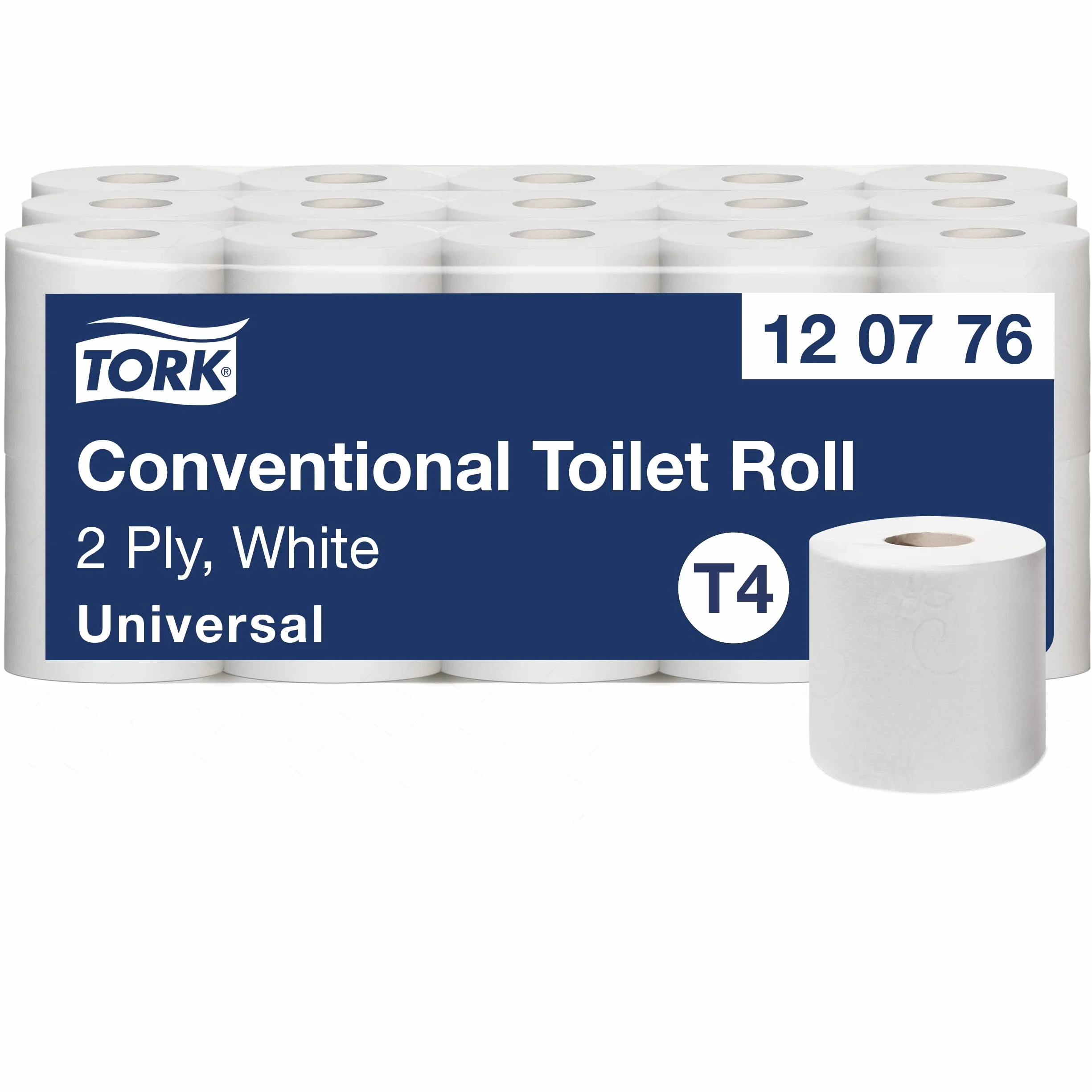 Tork 120776 Carta Igienica Universal 2 veli extra lunghi compatibile T4 30 Rotoli x 400 strappi bianca