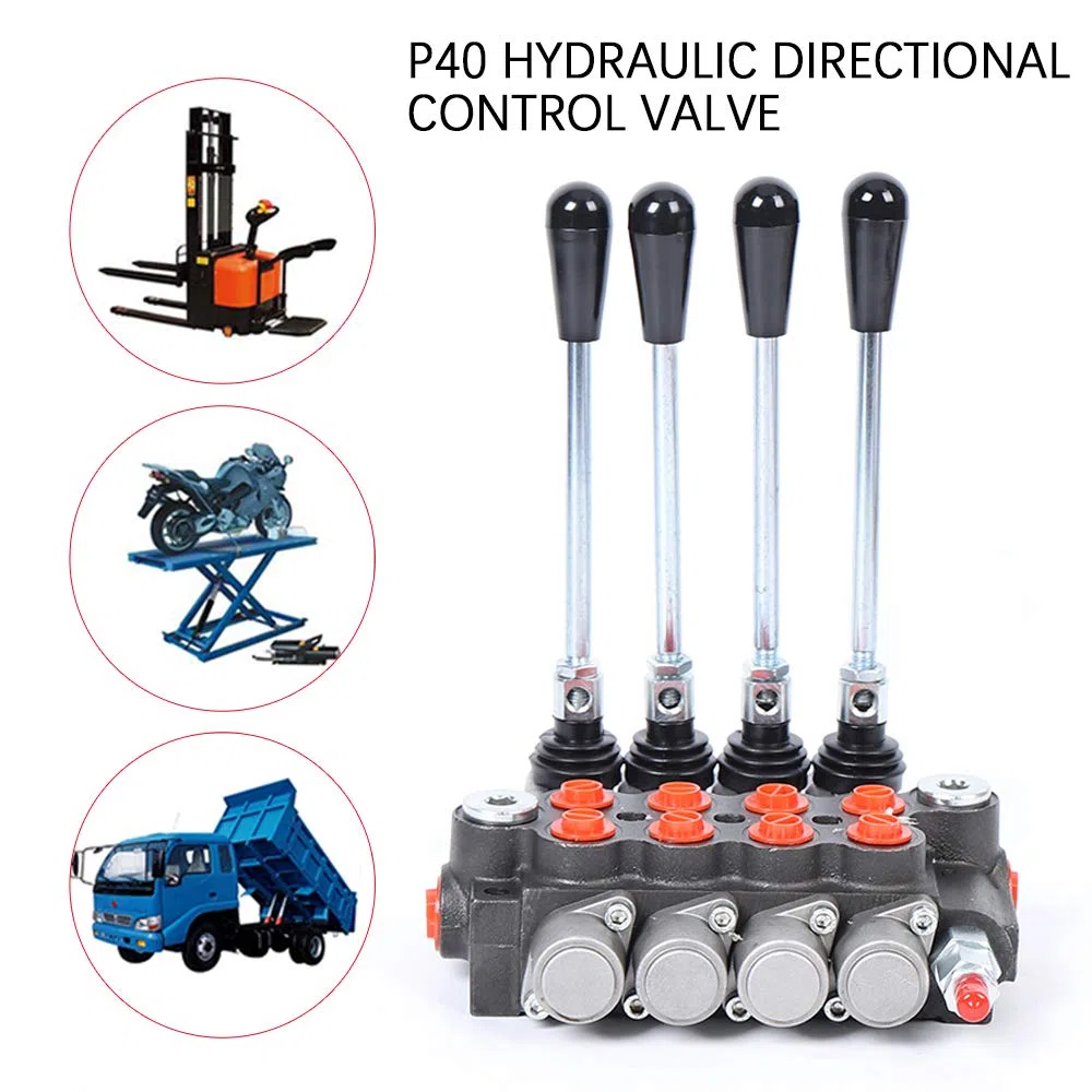 Valvola idraulica a 4 scomparti, valvola a leva manuale 3600 PSI 40L idraulica valvola di controllo manuale per agricoltura macchine edili industria