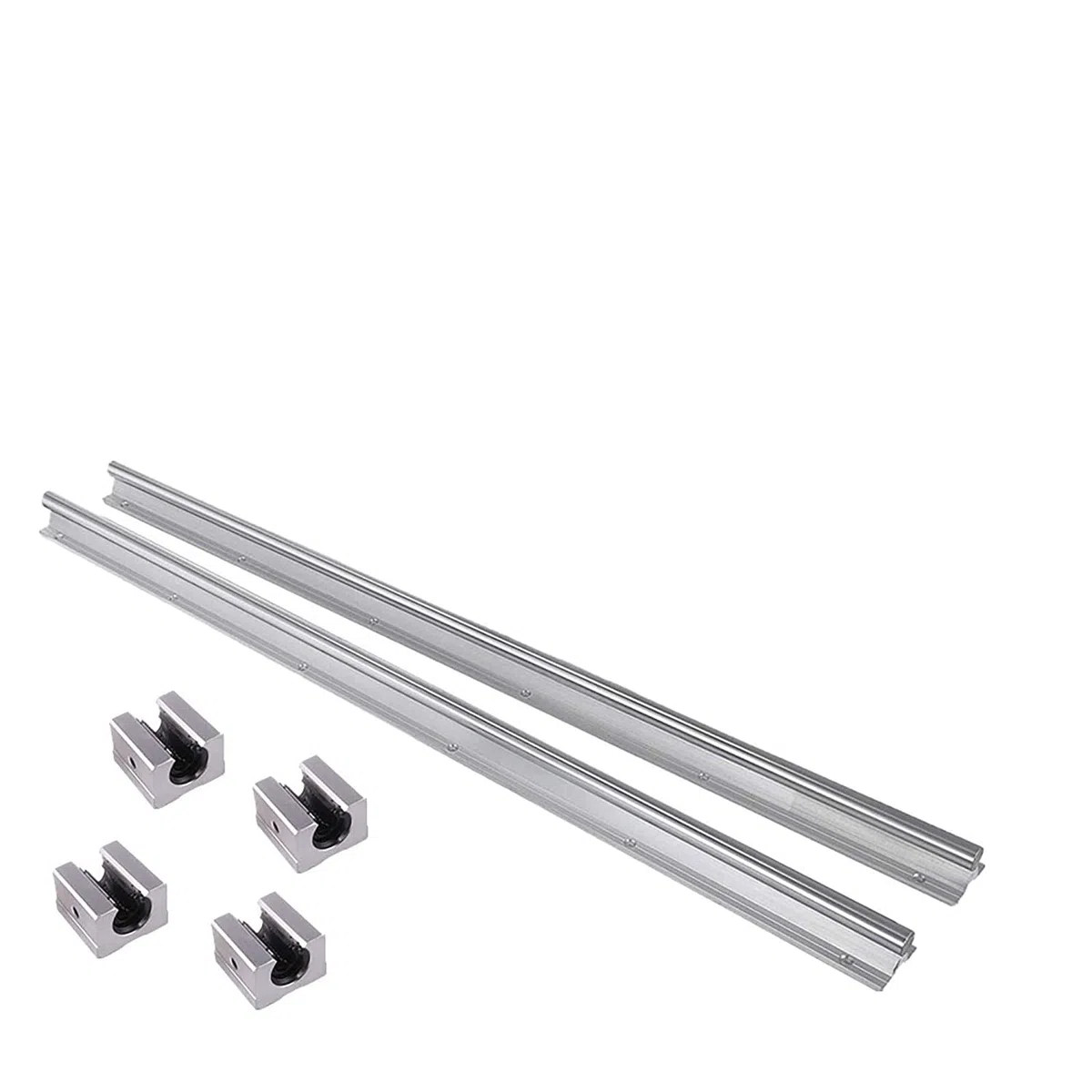 Guida Lineare SBR20 1200mm Set di Guide per Cuscinetti Lineari con 2 x Alberi di Guida da 1200 mm e 4 x Blocchi SBR20UU, Guida di Scorrimento Lineare Inossidabile con Fori Preforati
