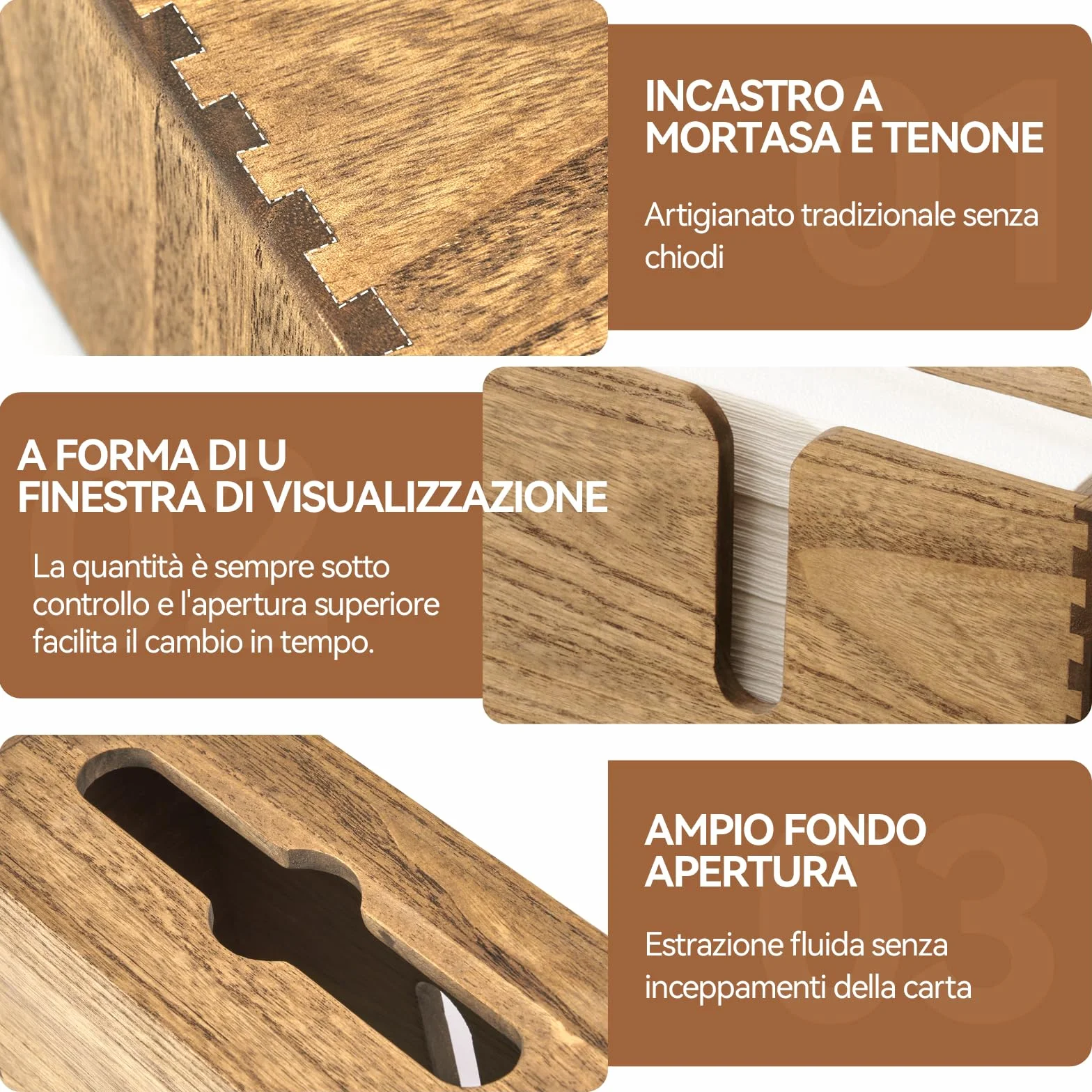 KIRIGEN Porta asciugamani di carta in legno, a parete, per cucina WC bagno, piegatura C Z tripla, giallo-marrone