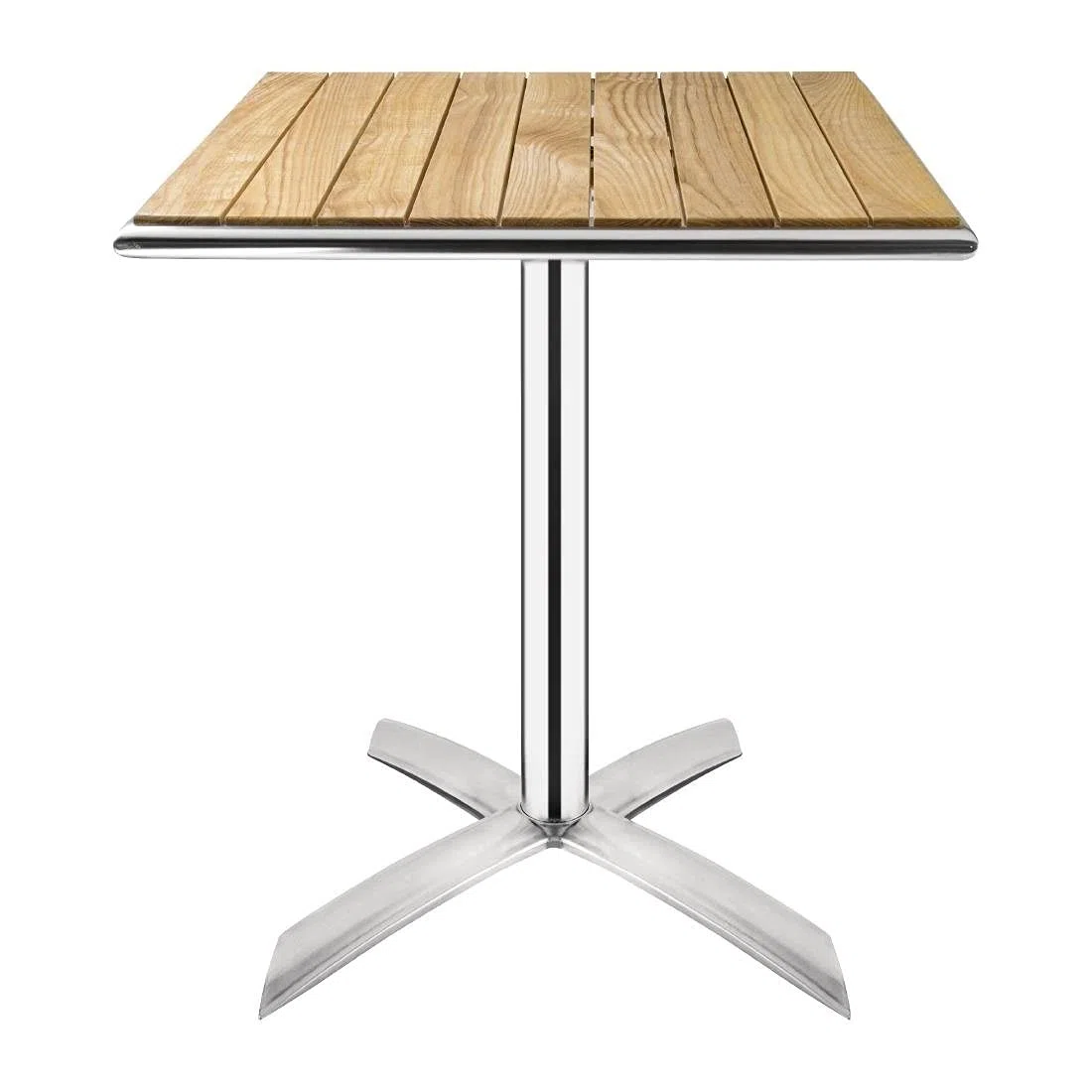 Bolero, tavolino quadrato con piano in legno, 730 x 600 x 600 mm, piano ribaltabile, per patio e bar